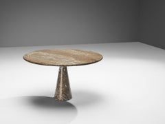 Angelo Mangiarotti Mesa de Comedor Redonda con Pedestal de Mármol