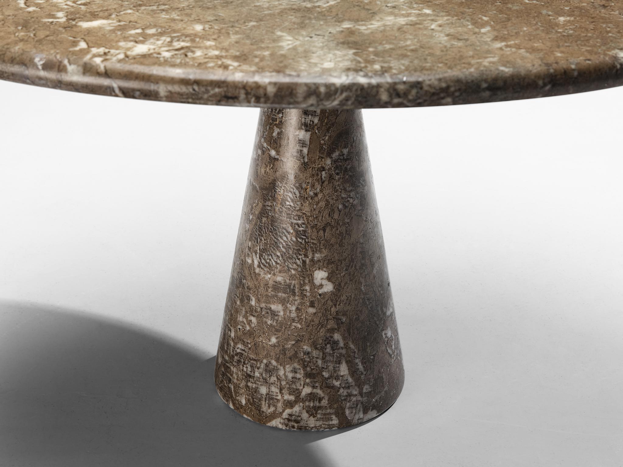 Mid-Century Modern Angelo Mangiarotti Round Pedestal Dining Table in Marble 