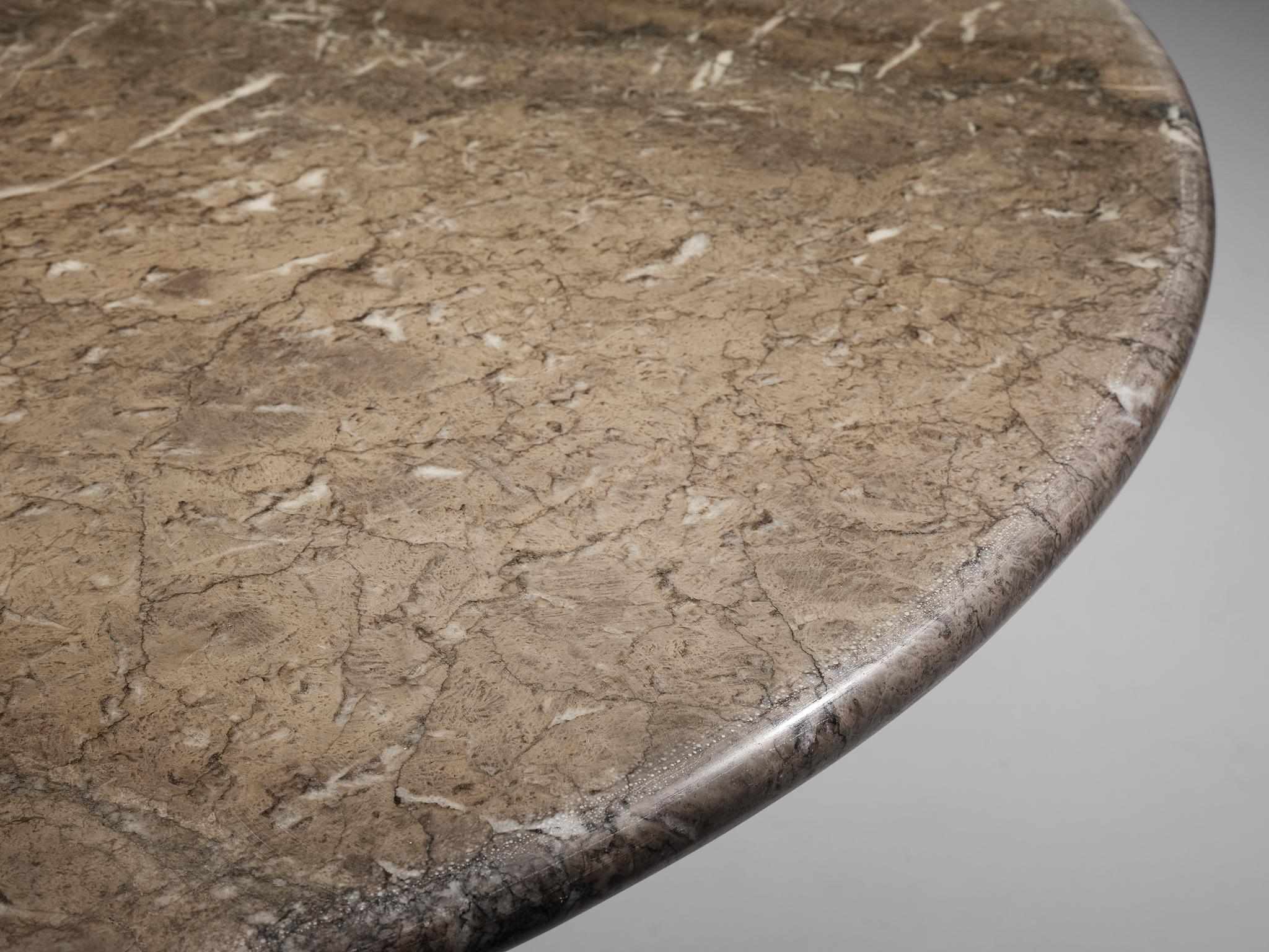 Late 20th Century Angelo Mangiarotti Round Pedestal Dining Table in Marble