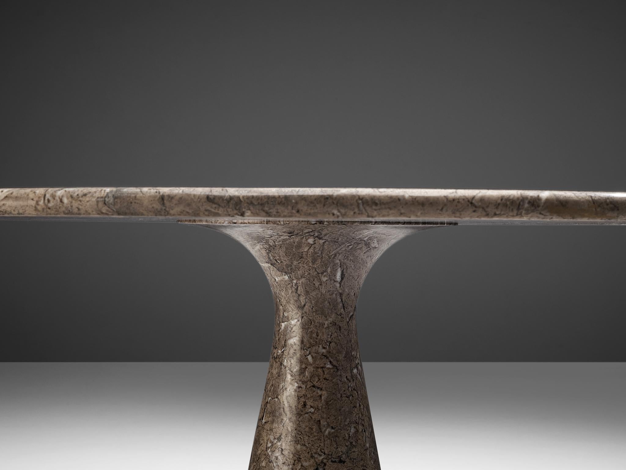 Angelo Mangiarotti Round Pedestal Dining Table in Marble 1