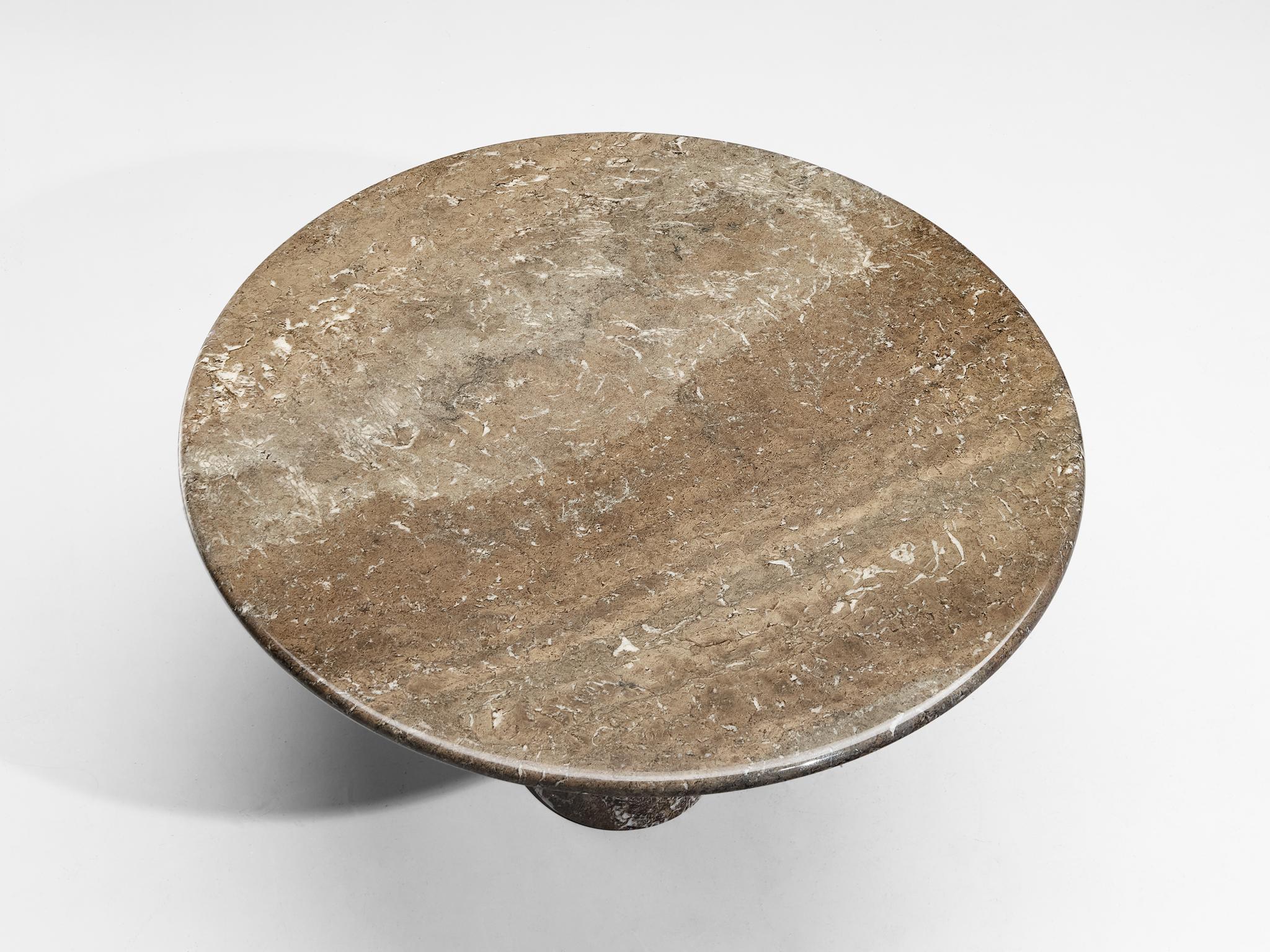 Angelo Mangiarotti Round Pedestal Dining Table in Marble  1