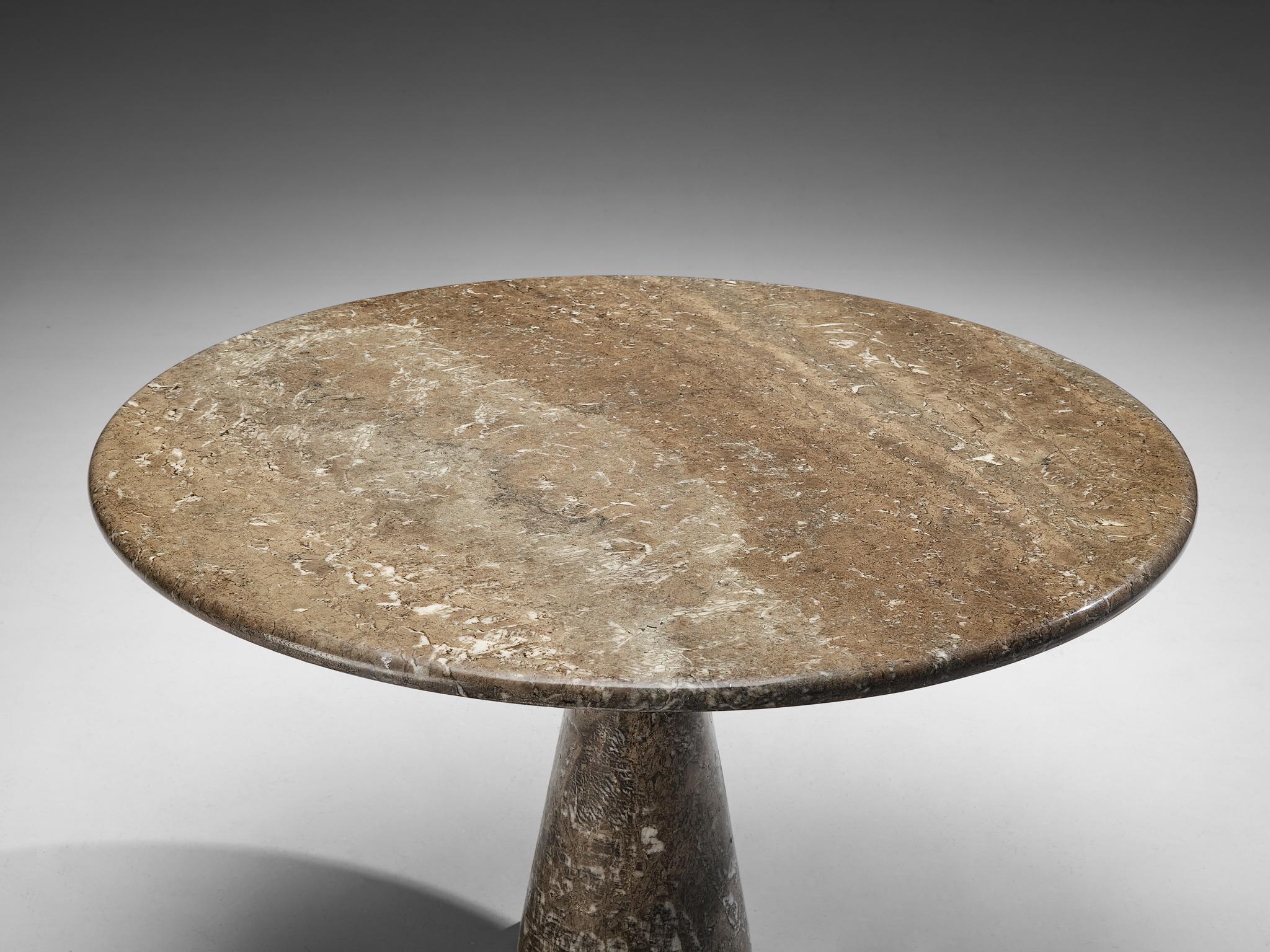 Angelo Mangiarotti Round Pedestal Dining Table in Marble  3