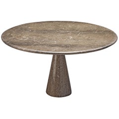 Angelo Mangiarotti Round Pedestal Dining Table in Marble