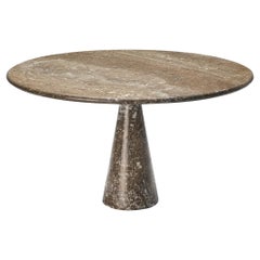 Angelo Mangiarotti Round Pedestal Dining Table in Marble 