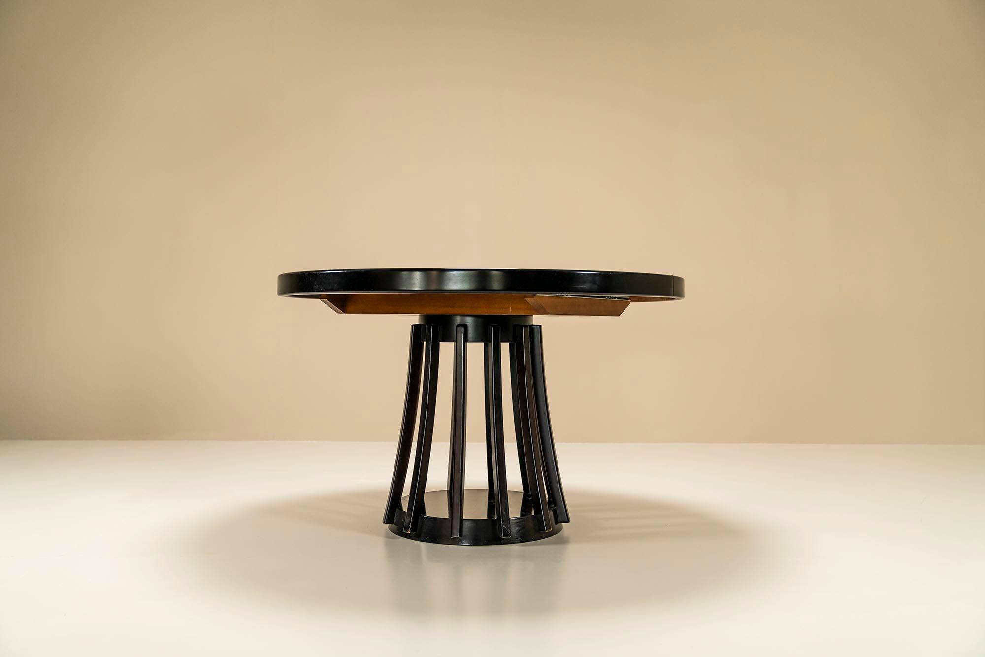 The Angelo Mangiarotti S11 round dining table, manufactured by Sorgente dei Mobili around the year 1970, is an exquisite piece of furniture that exemplifies timeless design and exceptional craftsmanship. With its unique features and meticulous