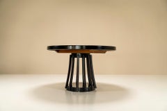 Angelo Mangiarotti 'S11' Round Dining Table in Ebony, Italy, 1970s