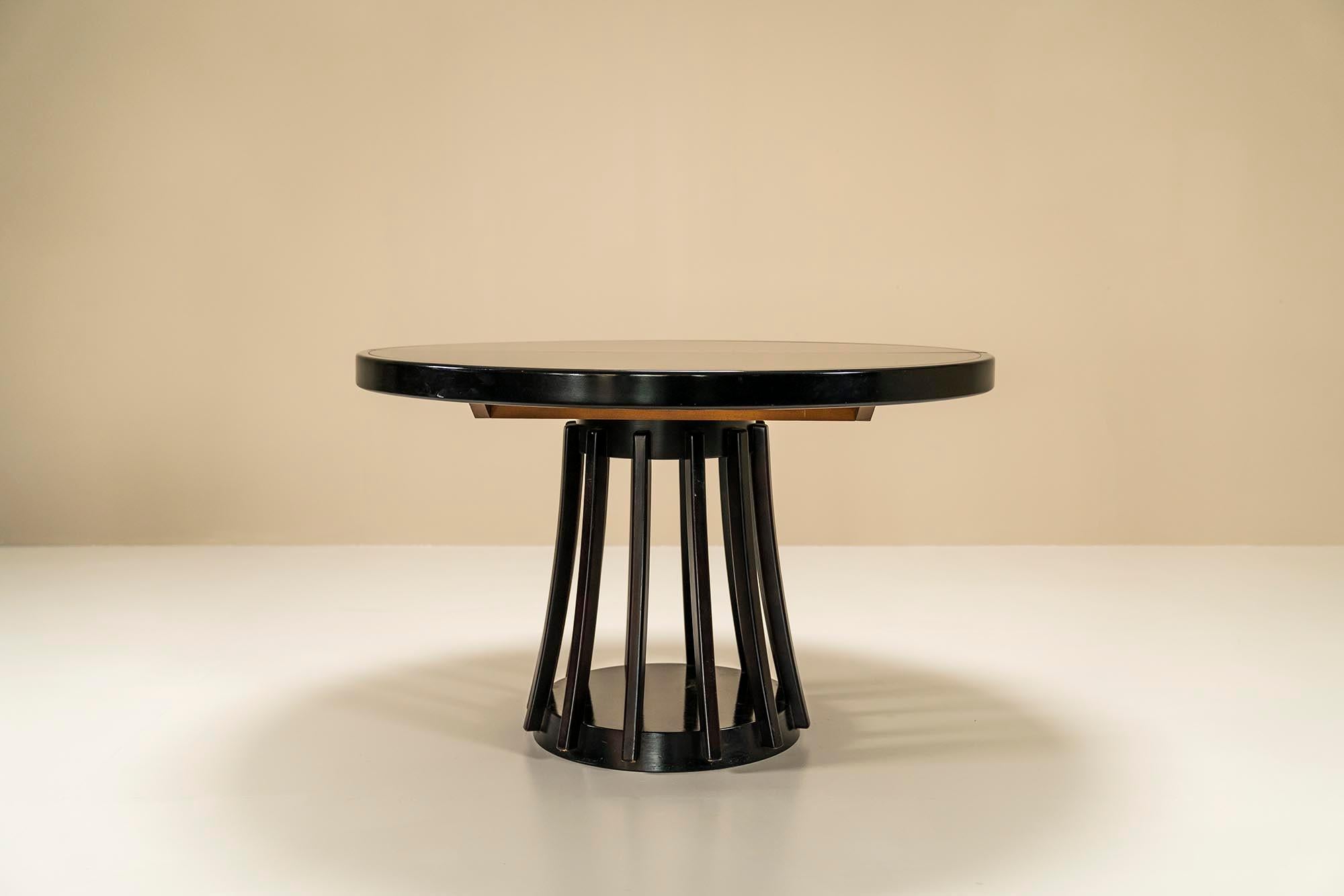 Mid-Century Modern Angelo Mangiarotti 'S11' Round Dining Table in Ebony, Italy, 1970s For Sale