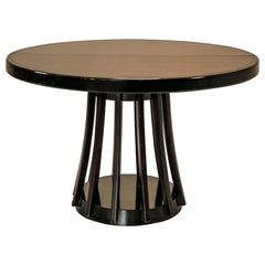 Angelo Mangiarotti 'S11' Round Dining Table in Ebony, Italy, 1970s
