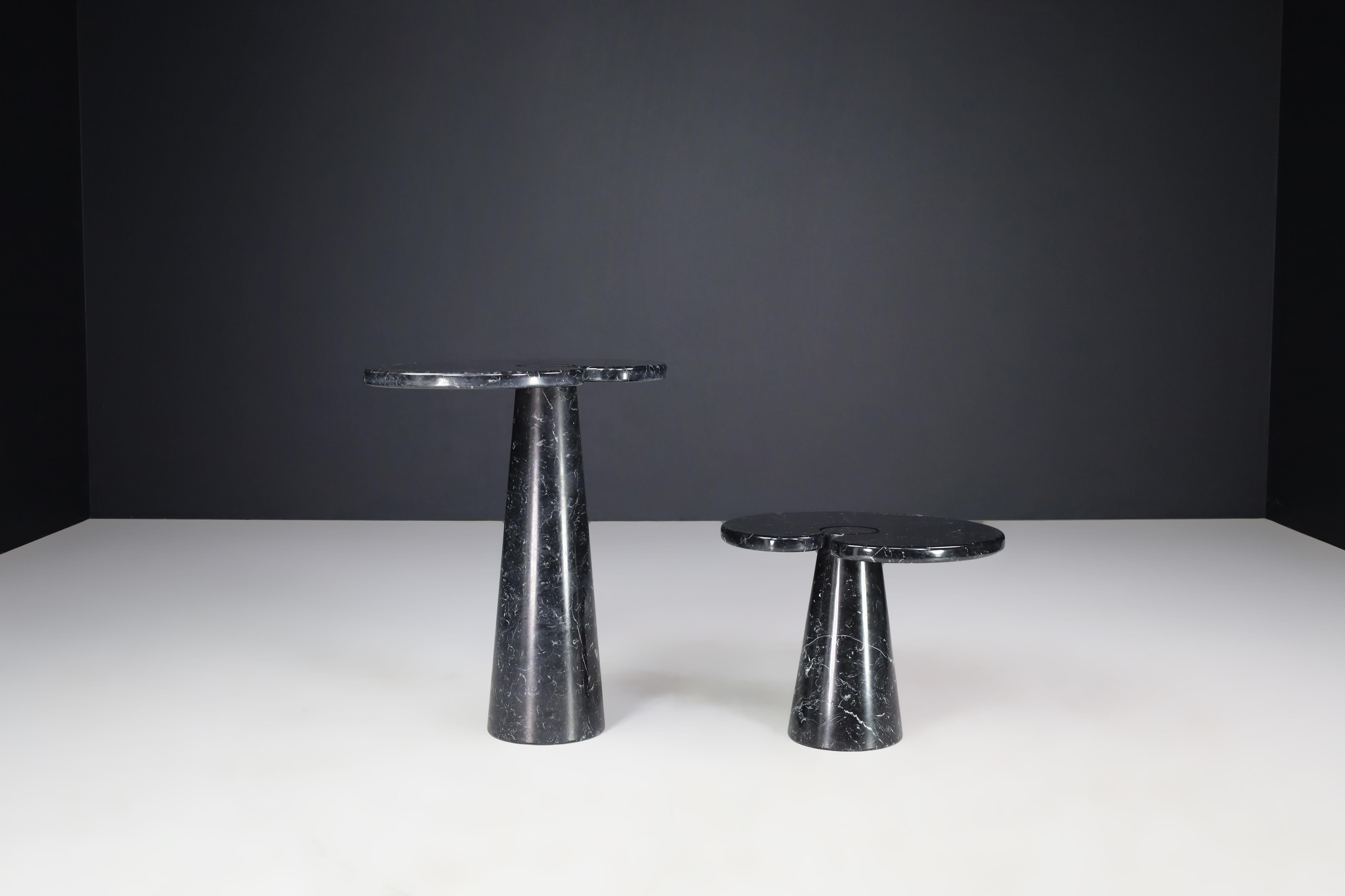 Angelo Mangiarotti set of 2 Nero Marquina marble consoles for Skipper Italy 1970 For Sale 3