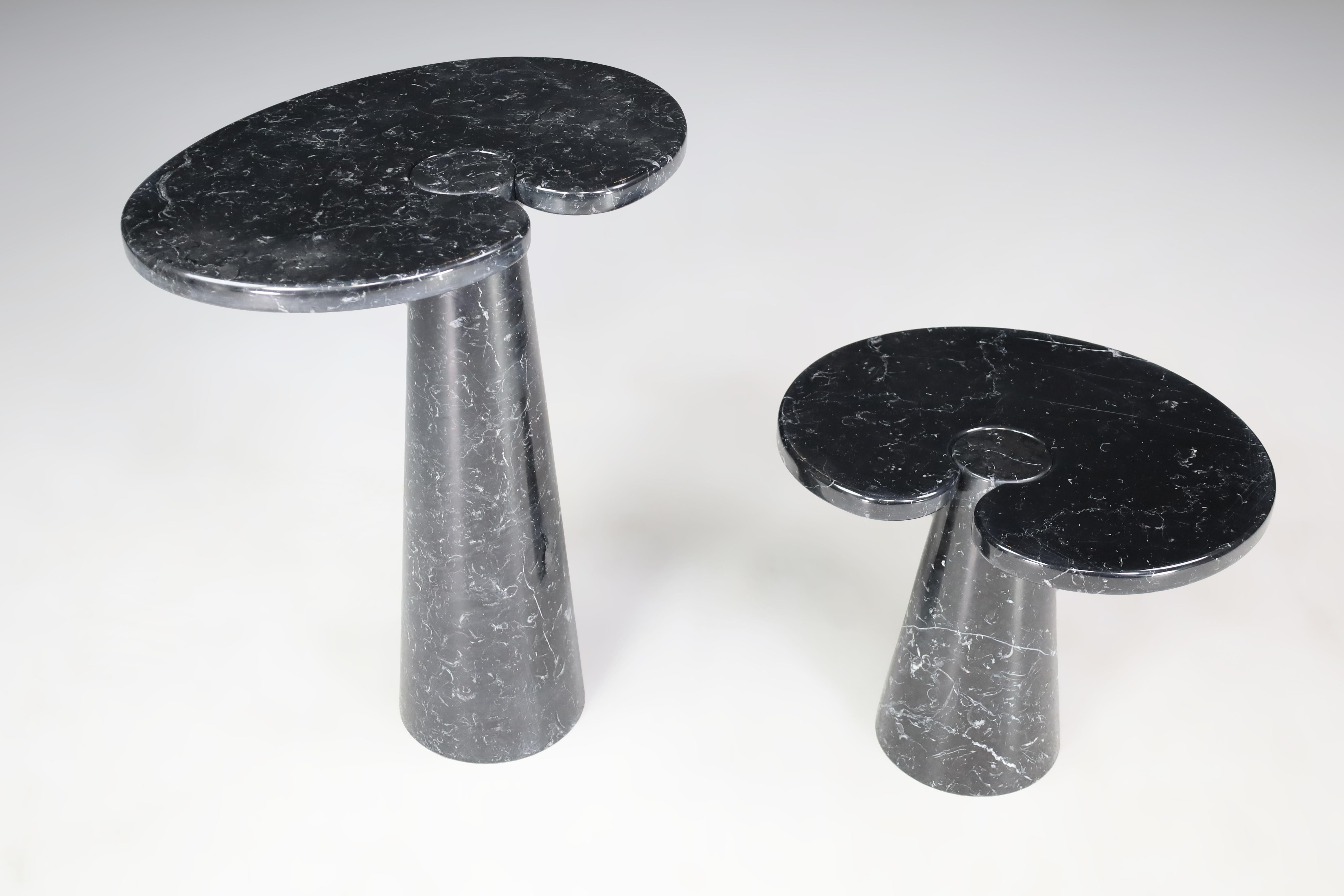 Angelo Mangiarotti set of 2 Nero Marquina marble consoles for Skipper in Italy 1970s

This is a set of two black marble console tables called 