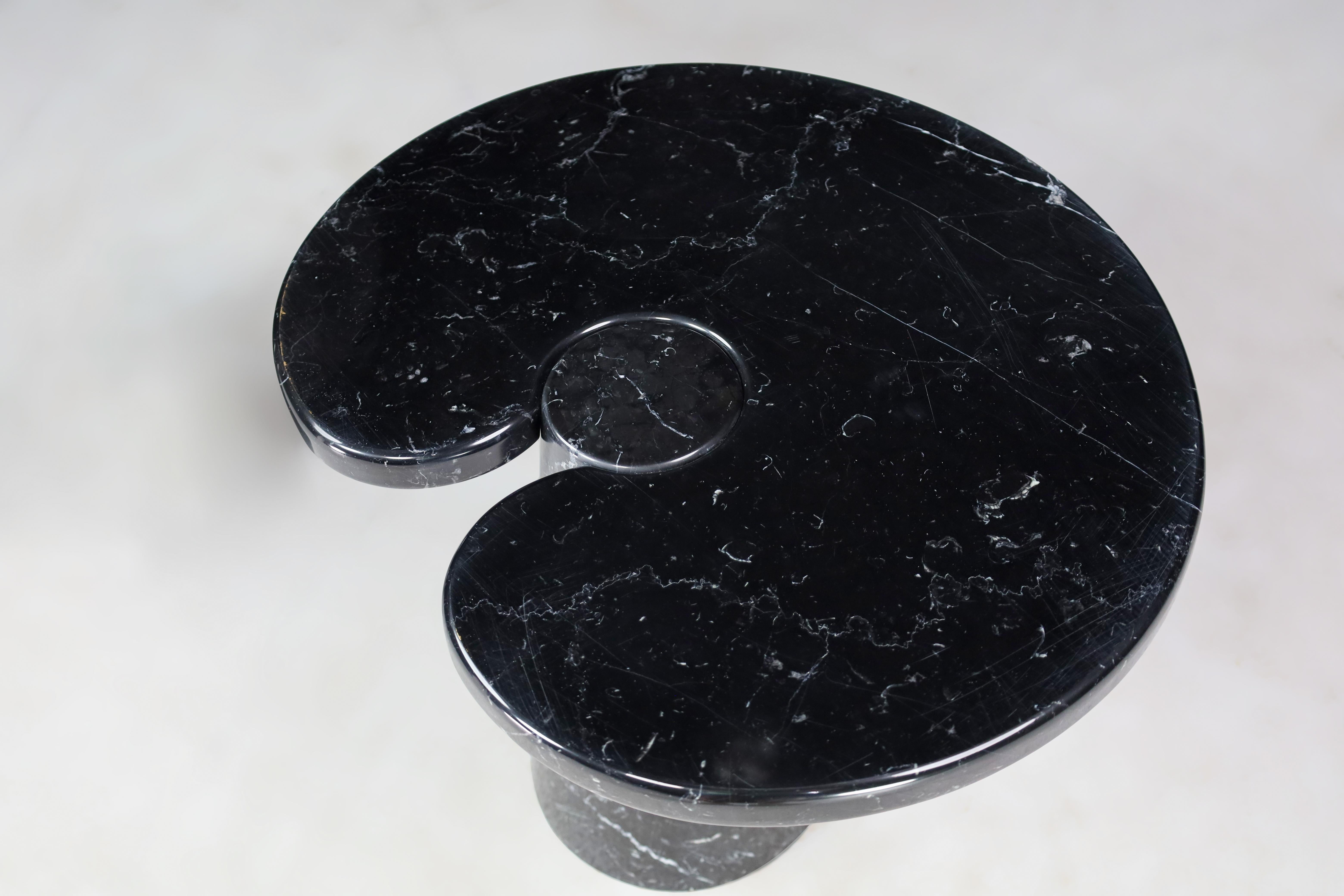 Marble Angelo Mangiarotti set of 2 Nero Marquina marble consoles for Skipper Italy 1970 For Sale