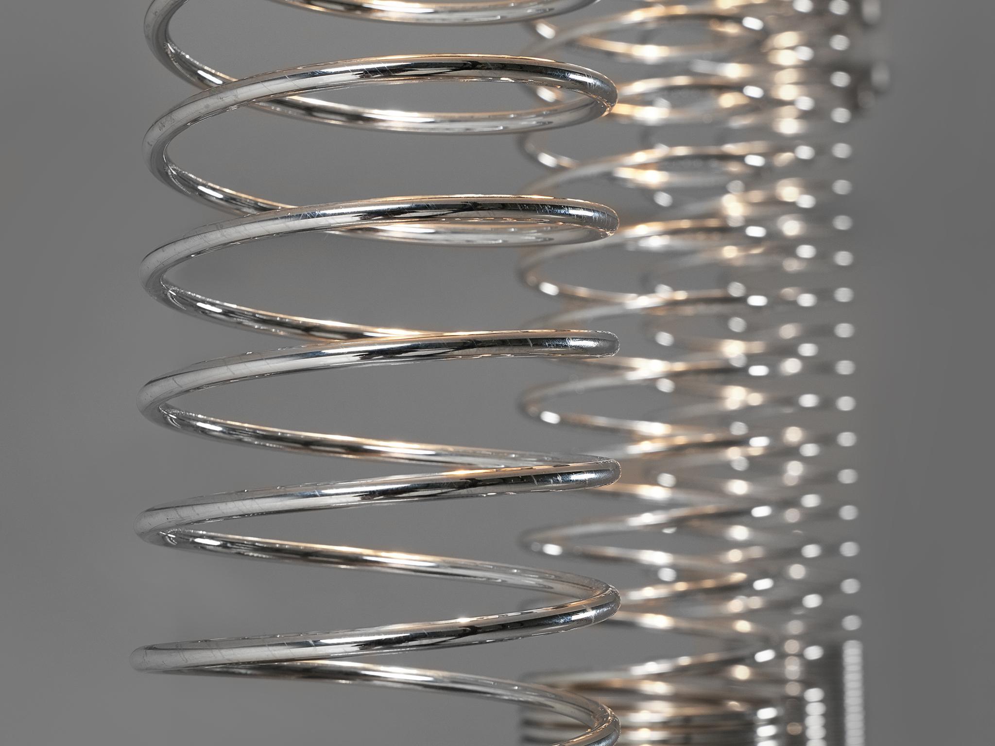 Chrome Angelo Mangiarotti Set of Four 'Spirali' Ceiling Lights