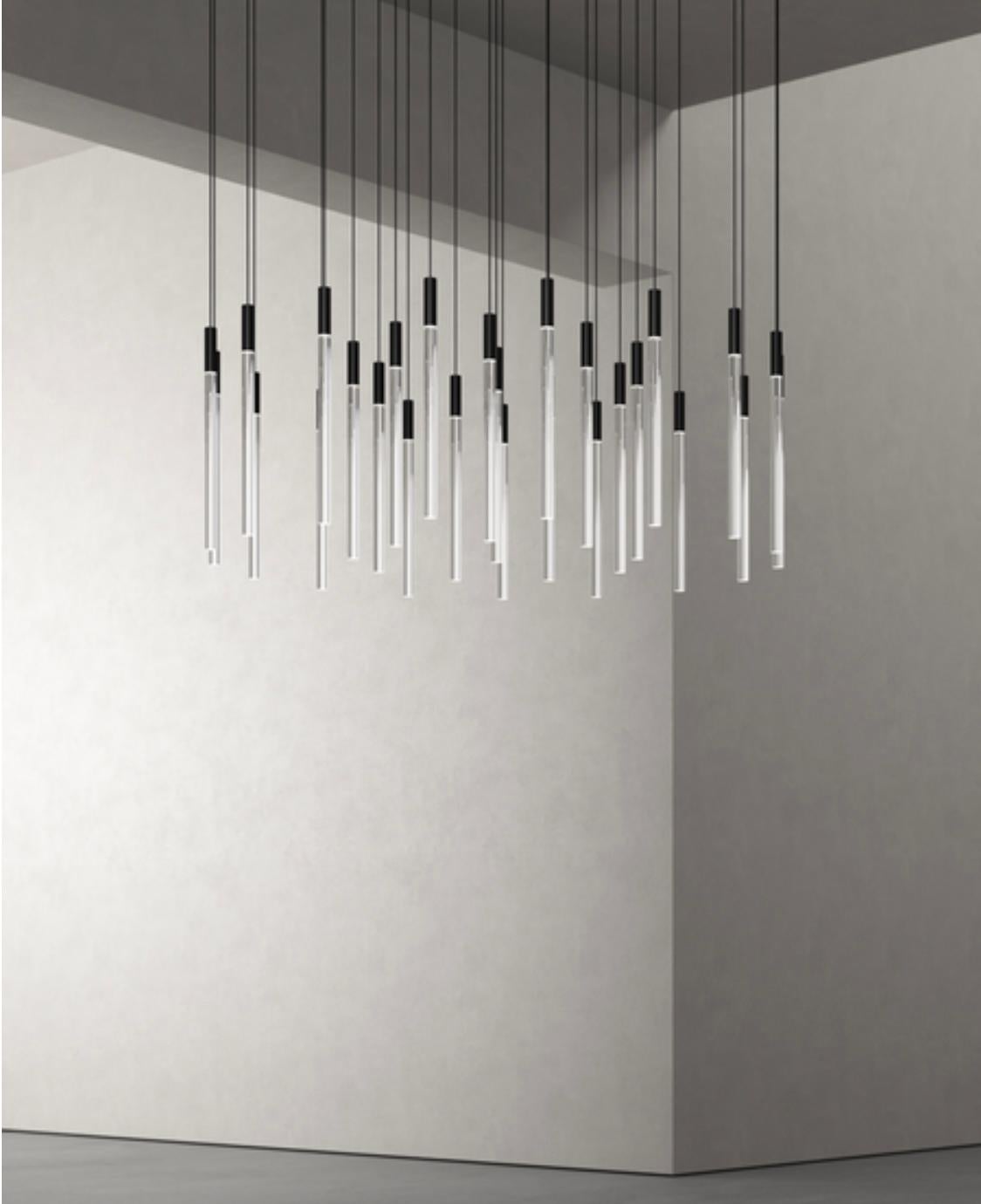 Angelo Mangiarotti Set di sei lampade in plexi nero per Karakter in vendita 3