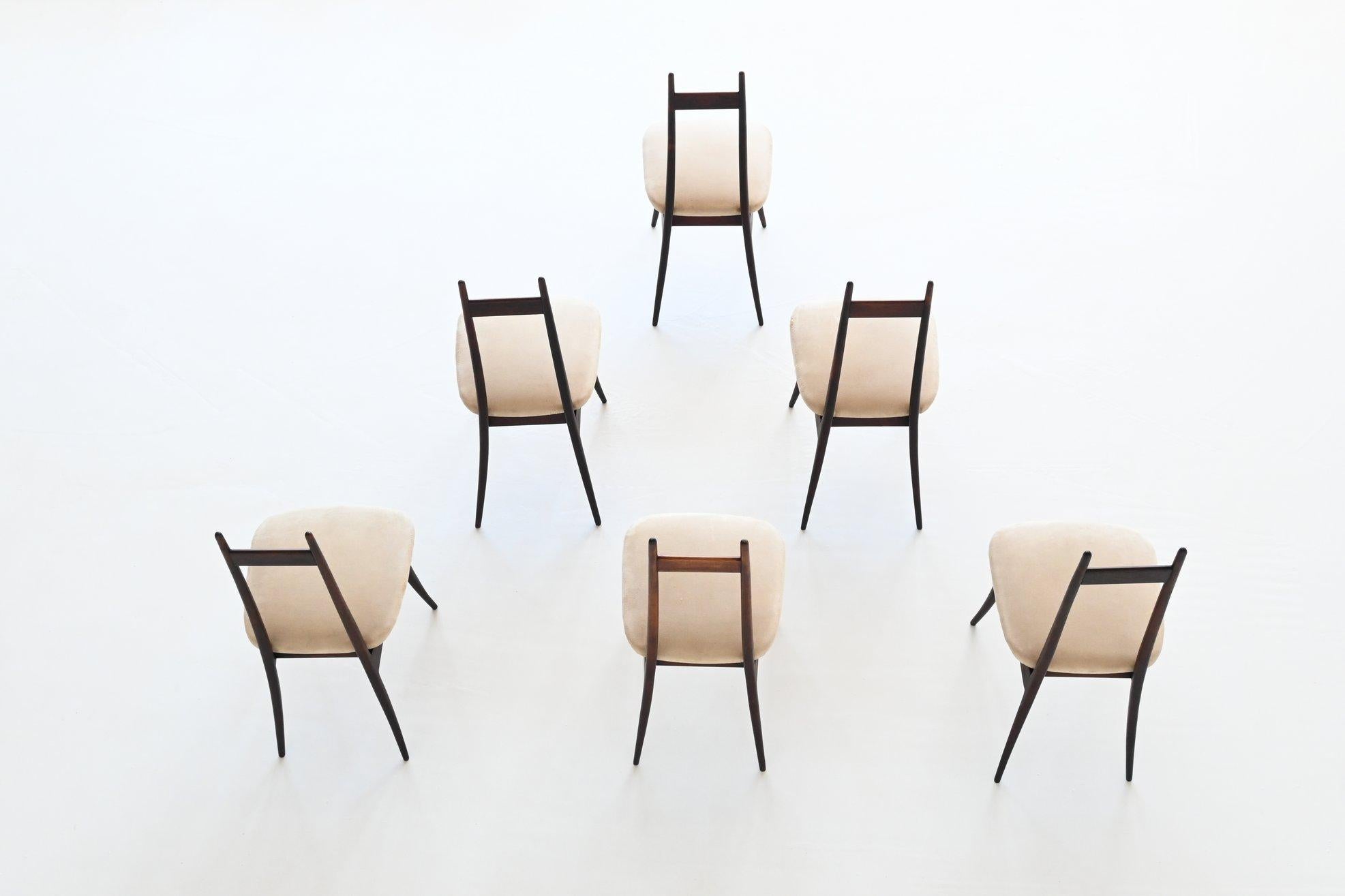 Angelo Mangiarotti Set of Six Rosewood Dining Chairs Frigerio Italy 1959 5