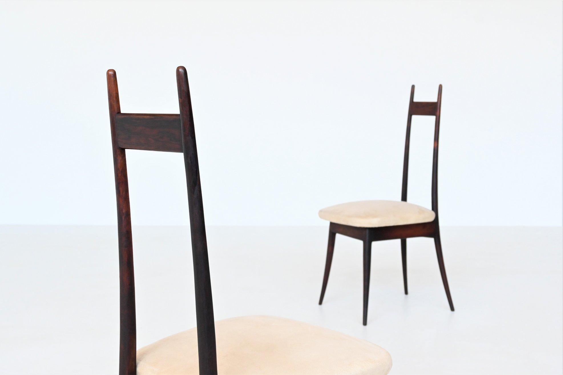 Angelo Mangiarotti Set of Six Rosewood Dining Chairs Frigerio Italy 1959 9