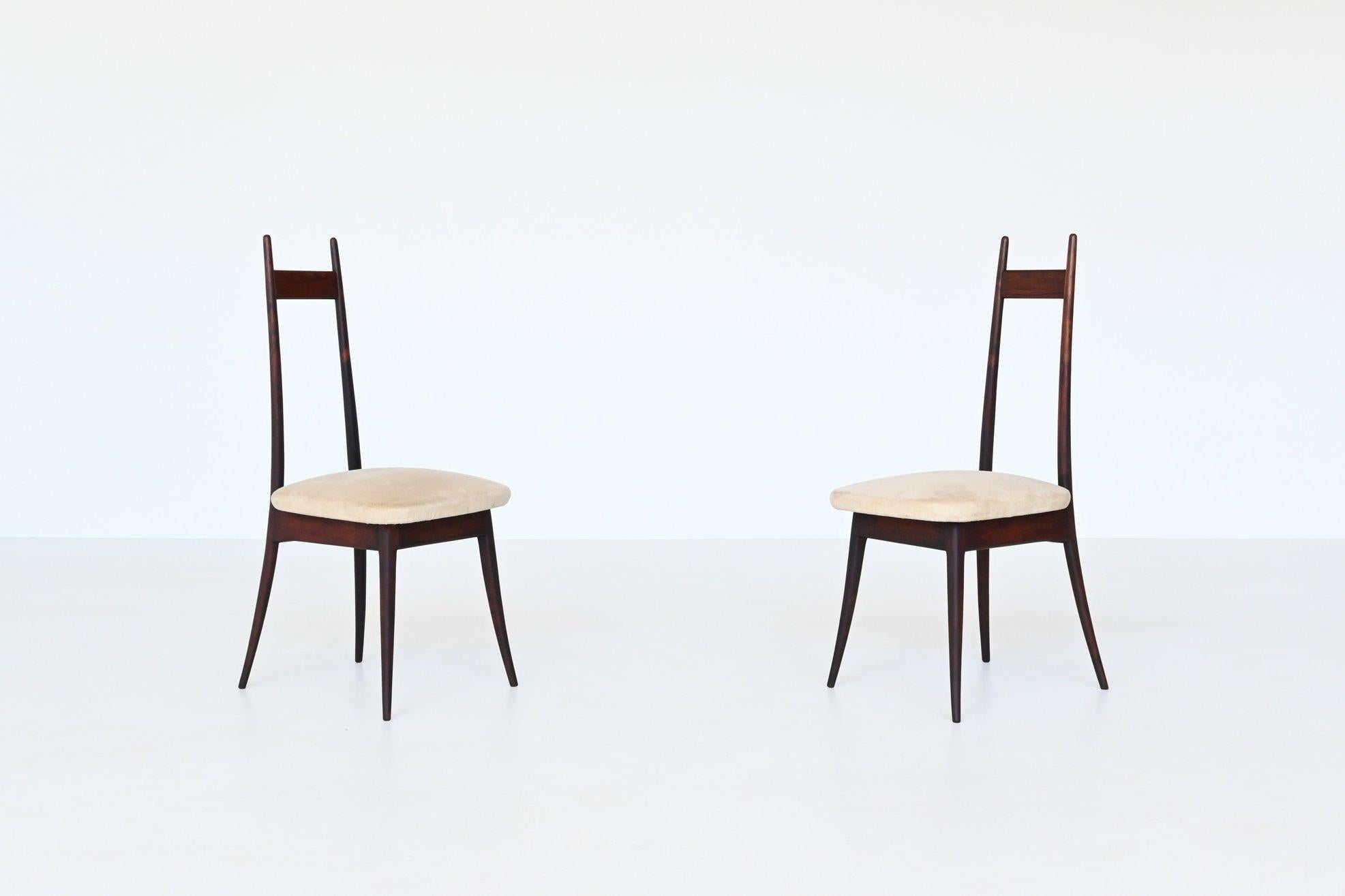 Angelo Mangiarotti Set of Six Rosewood Dining Chairs Frigerio Italy 1959 10