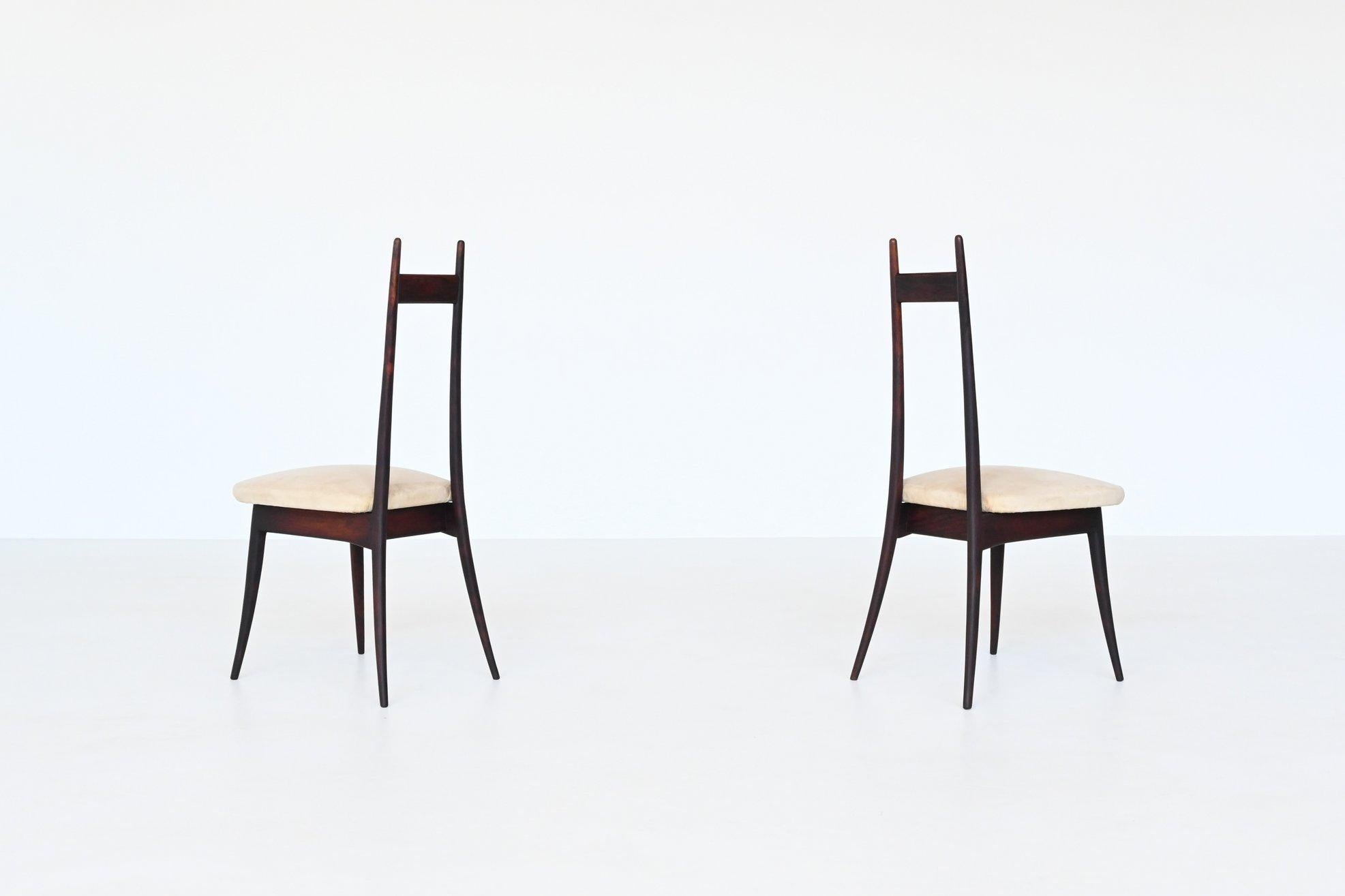Angelo Mangiarotti Set of Six Rosewood Dining Chairs Frigerio Italy 1959 11