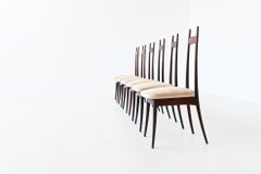 Angelo Mangiarotti Set of Six Rosewood Dining Chairs Frigerio Italy 1959