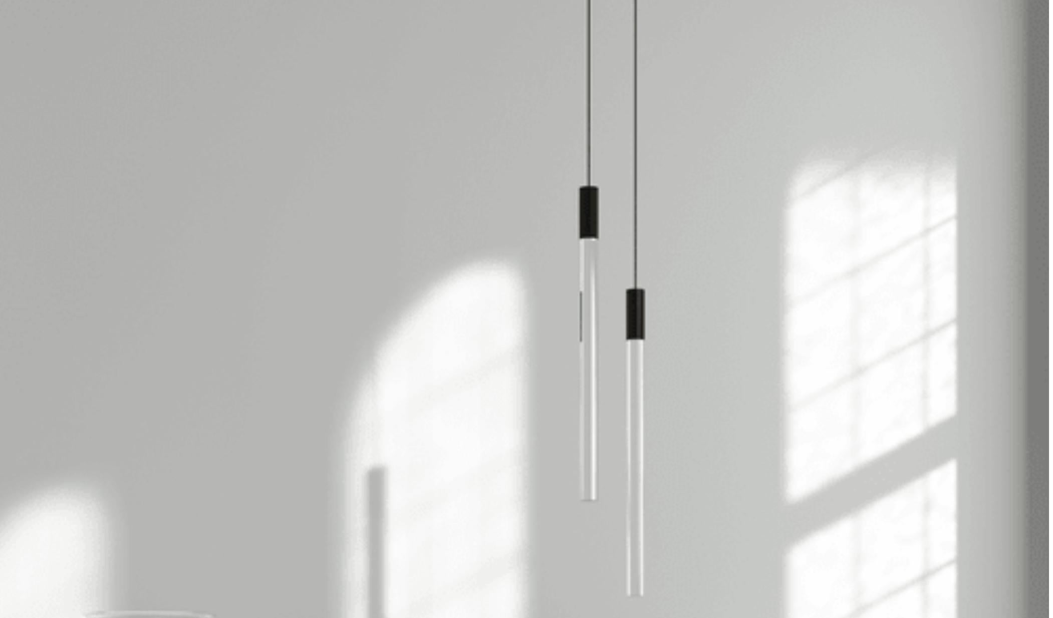 Danese Angelo Mangiarotti Set di due lampade in plexiglass nero per Karakter in vendita
