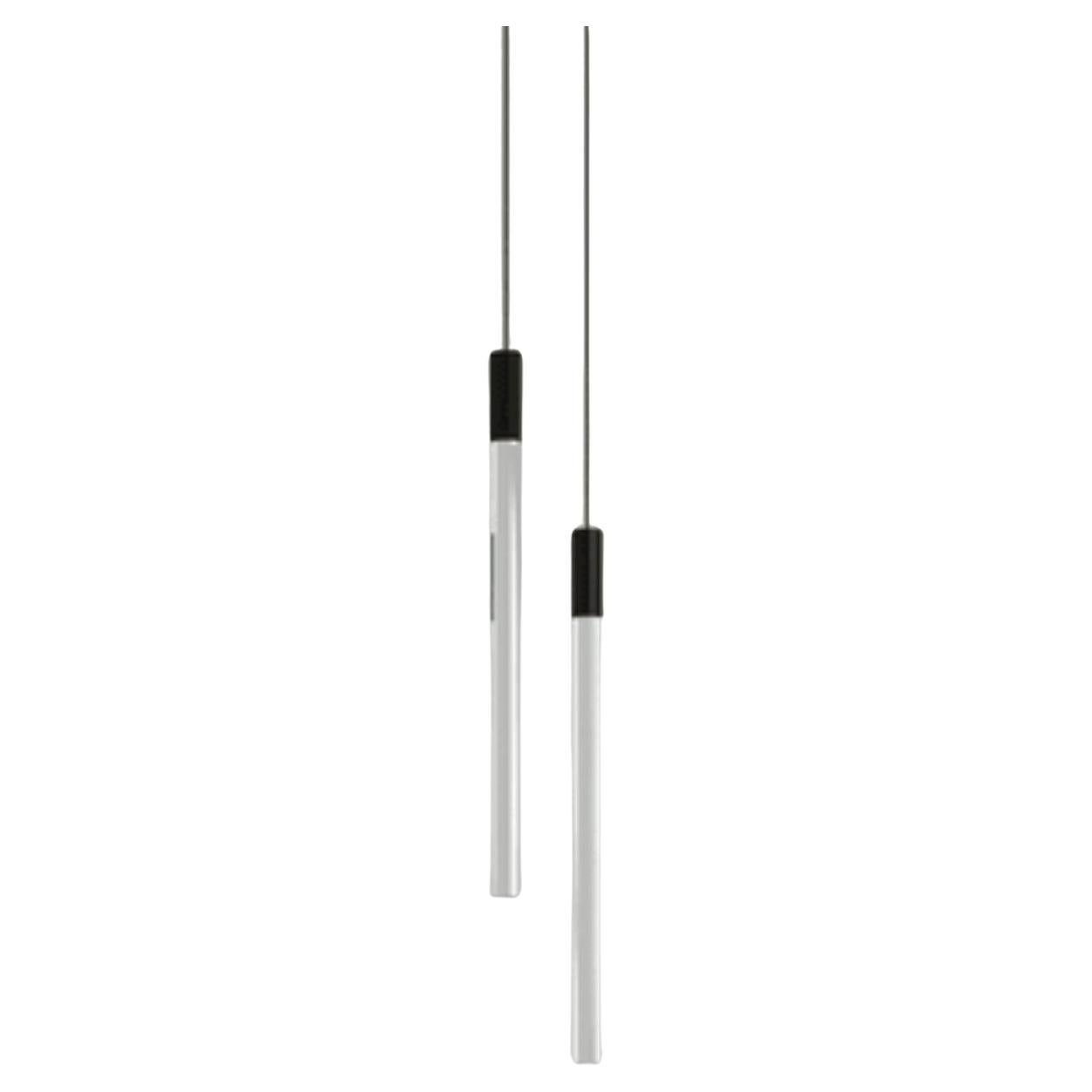 Angelo Mangiarotti Set di due lampade in plexiglass nero per Karakter