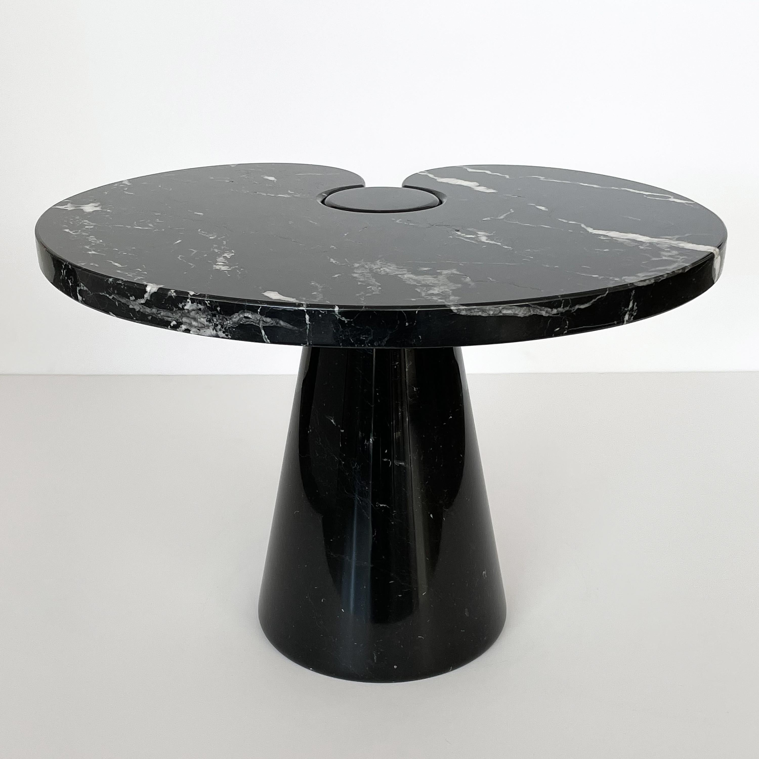 Mid-Century Modern Angelo Mangiarotti Short Eros Side Table in Black Marquina Marble