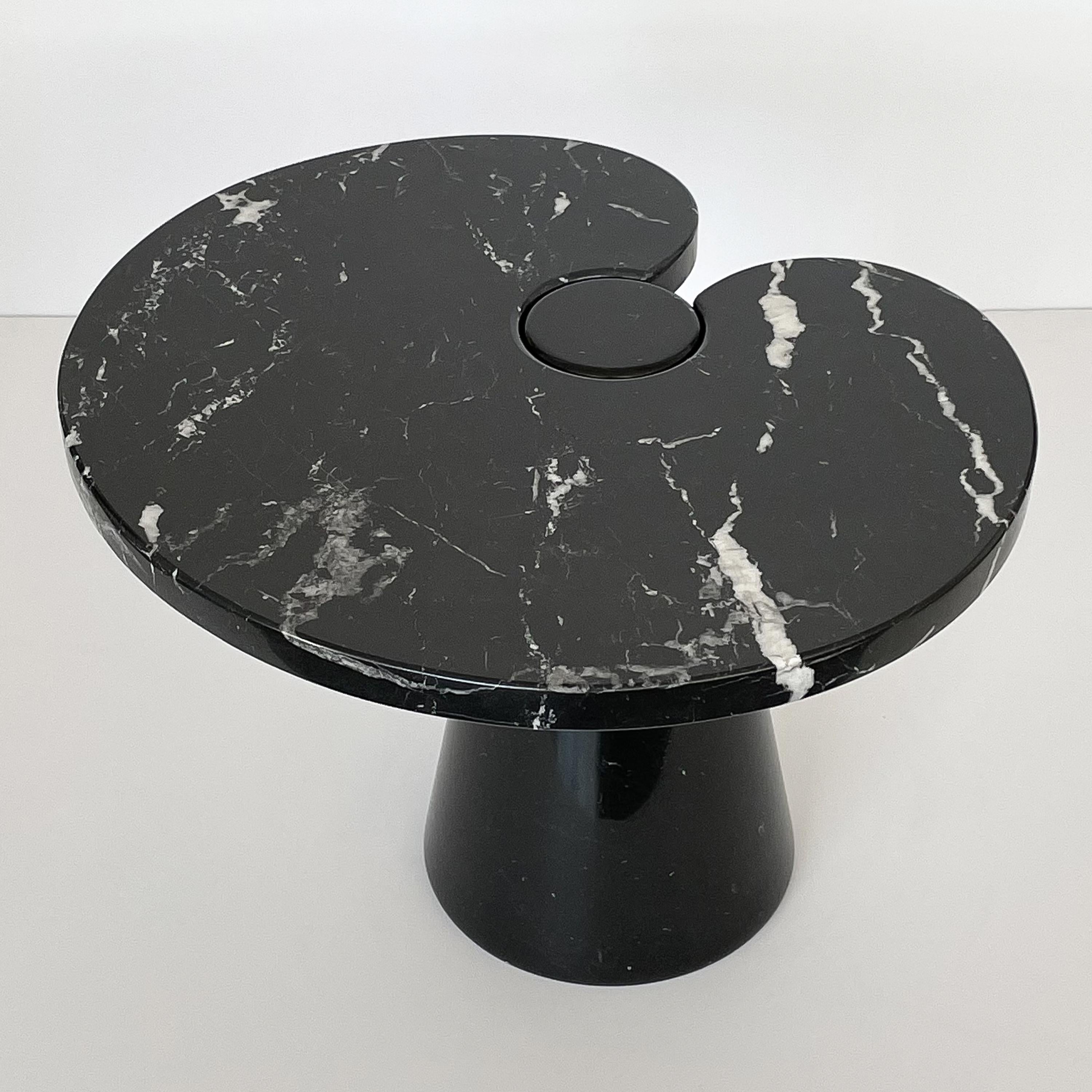 Late 20th Century Angelo Mangiarotti Short Eros Side Table in Black Marquina Marble