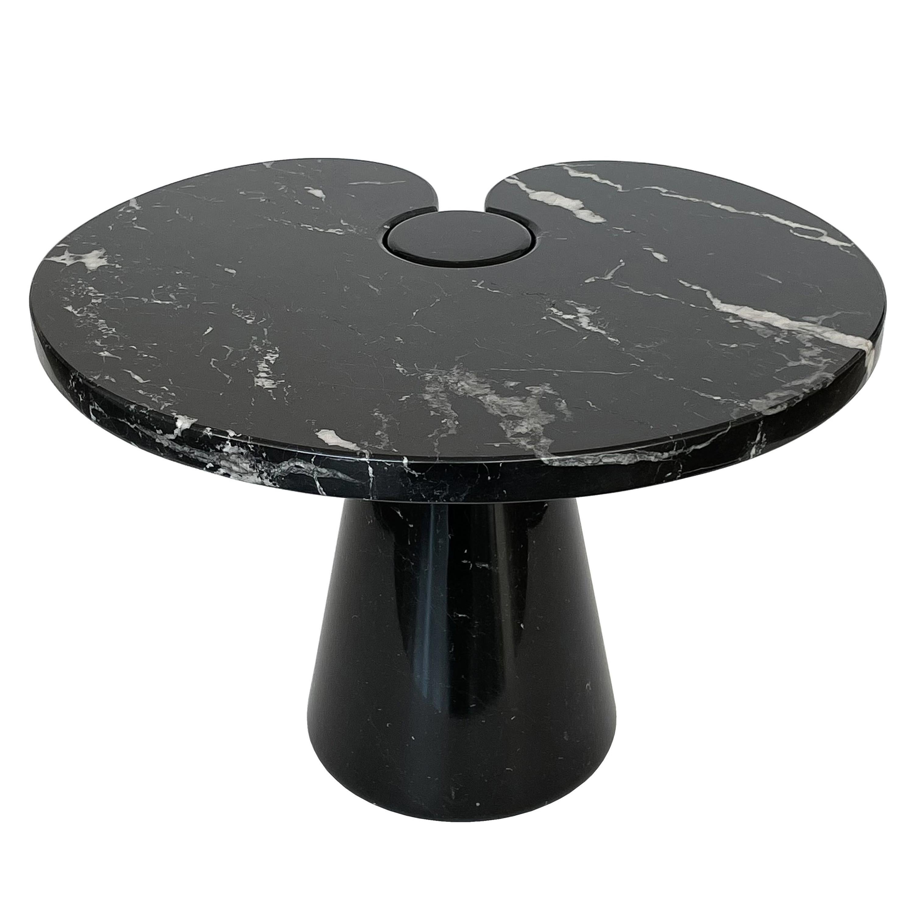 Angelo Mangiarotti Short Eros Side Table in Black Marquina Marble
