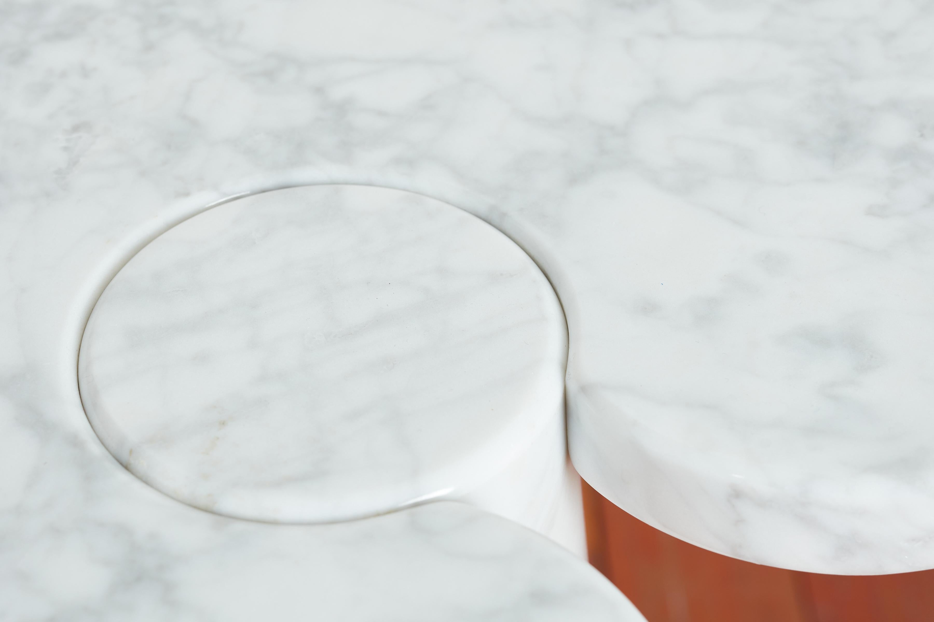 Carrara Marble Angelo Mangiarotti Side Table For Sale