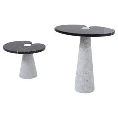 Angelo Mangiarotti Side Tables for Skipper Rare Black and White Colour