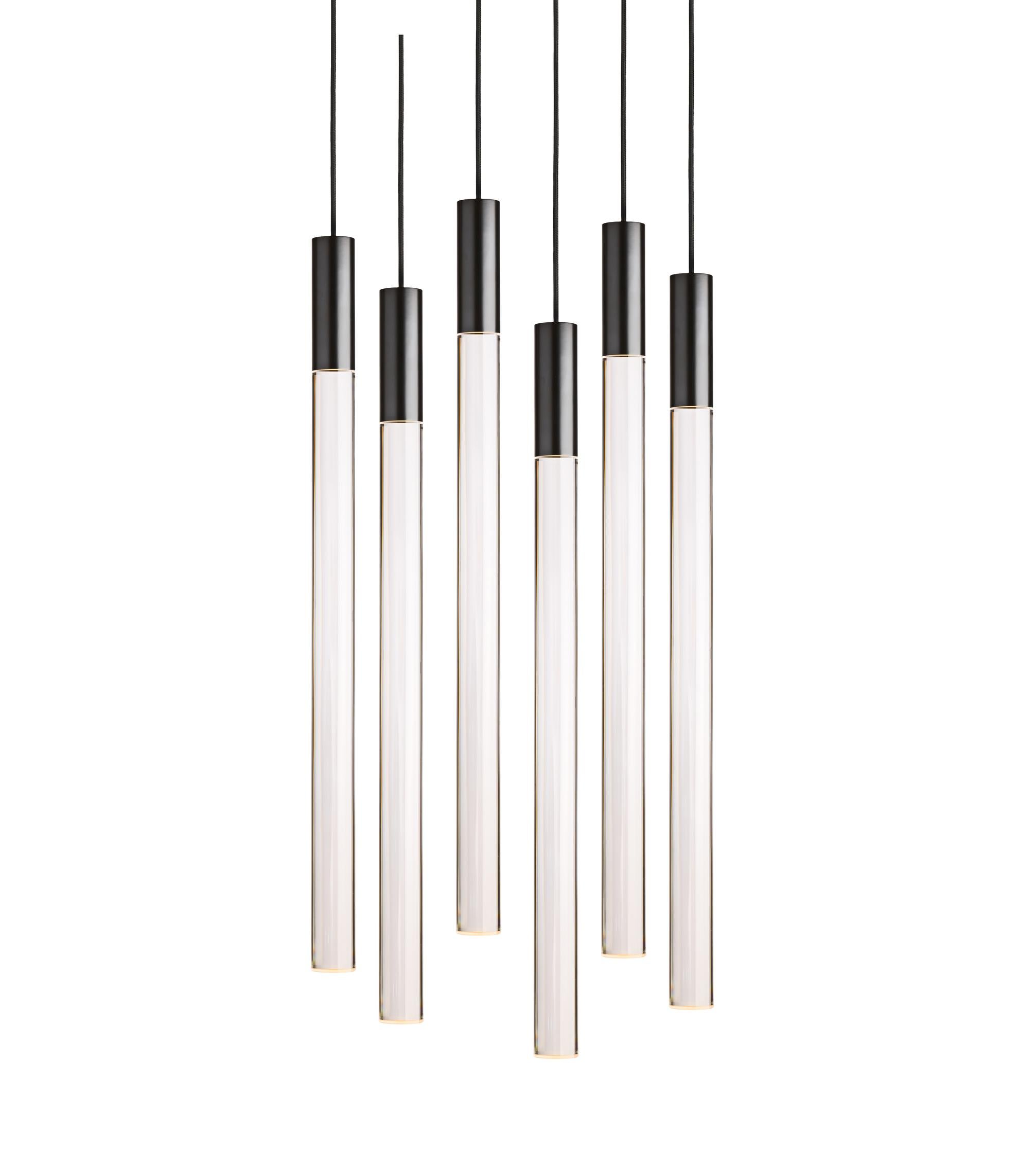 Mid-Century moderno Angelo Mangiarotti Sei Set Plexi Nero Per Karakter in vendita