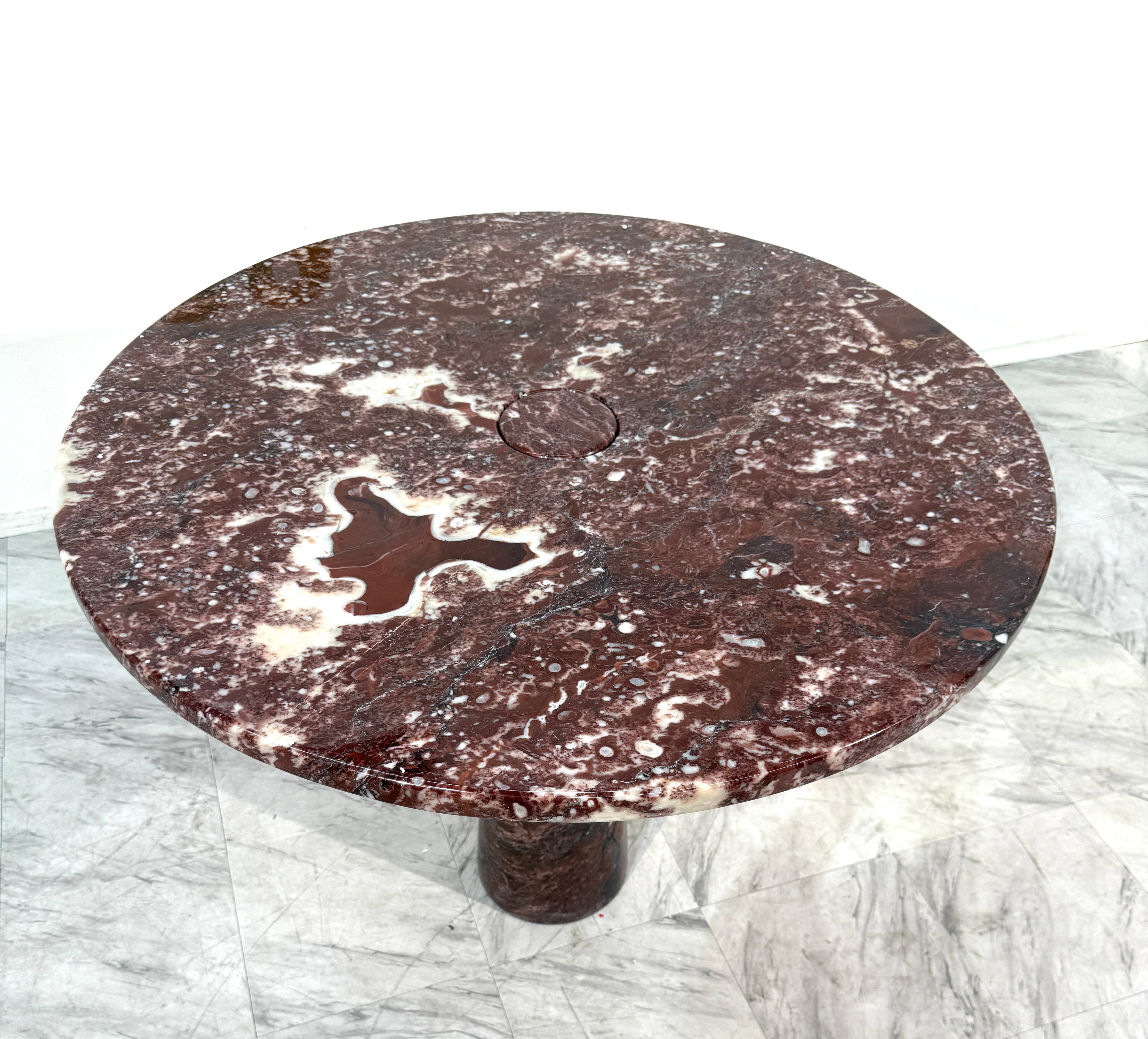 Angelo Mangiarotti Mesa de comedor Skipper 'Eros' de mármol rosso, Italia Años 70 Moderno en venta