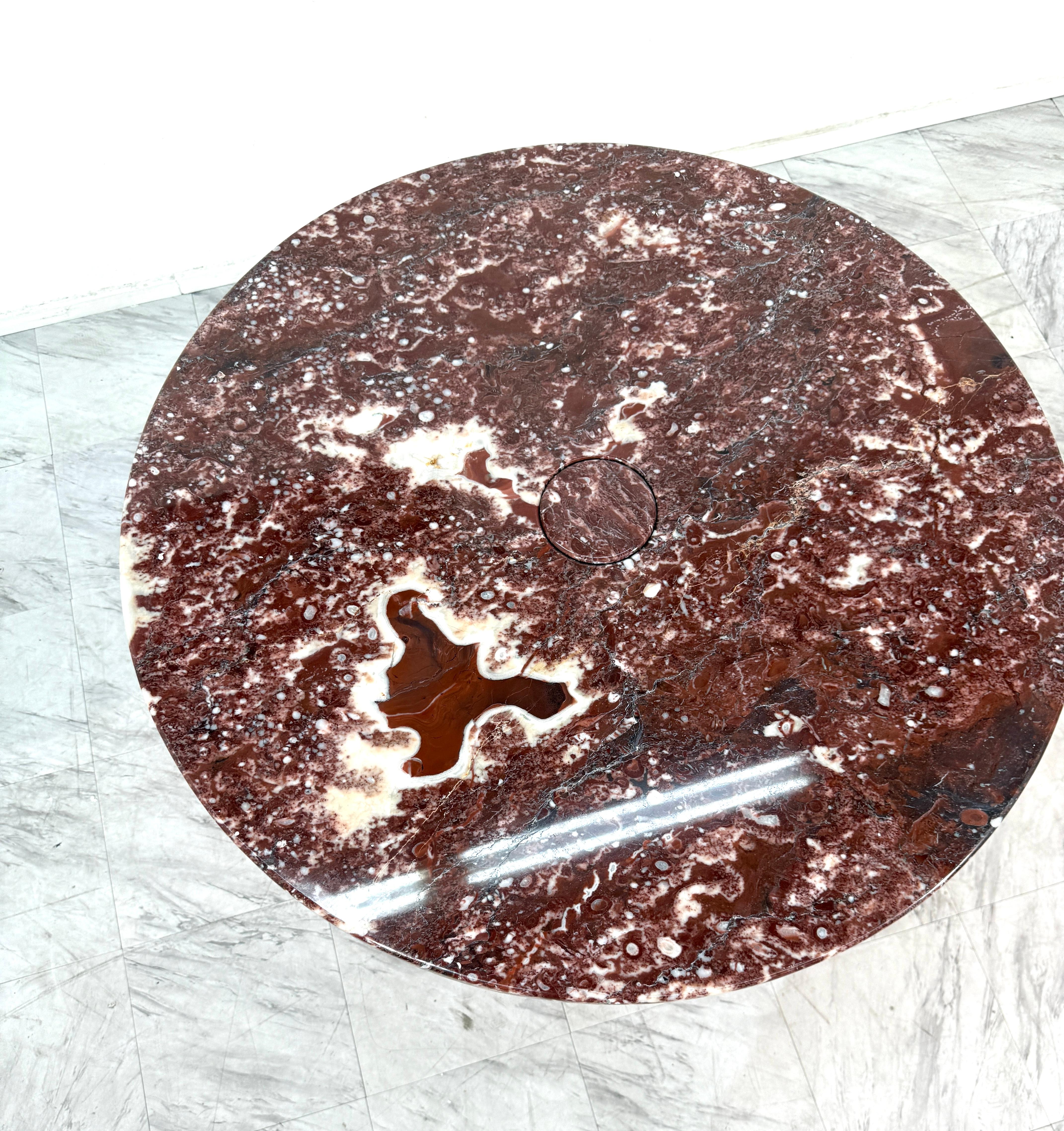 Angelo Mangiarotti Mesa de comedor Skipper 'Eros' de mármol rosso, Italia Años 70 Italiano en venta