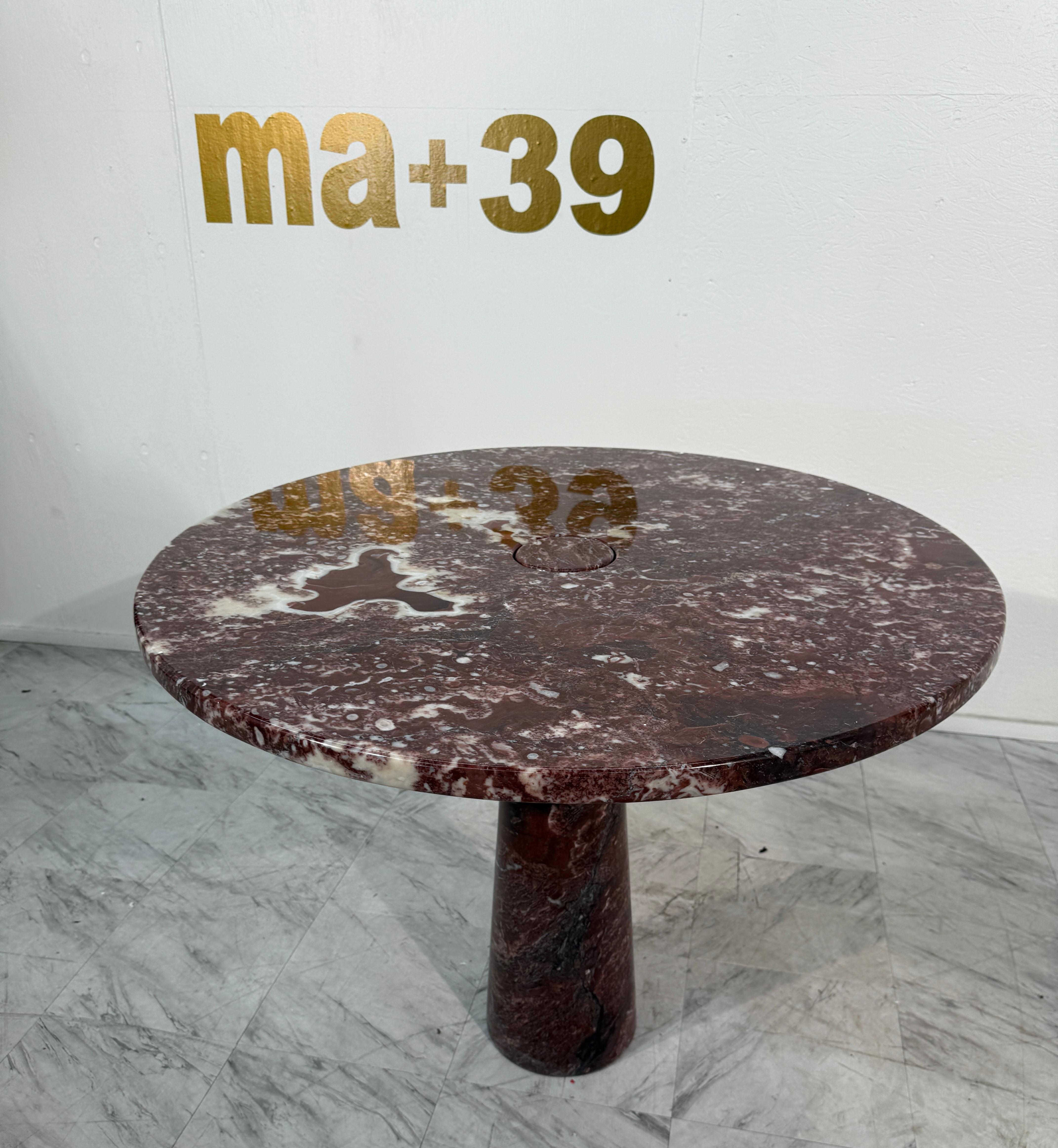 Angelo Mangiarotti Mesa de comedor Skipper 'Eros' de mármol rosso, Italia Años 70 en Bueno estado para la venta en Los Angeles, CA