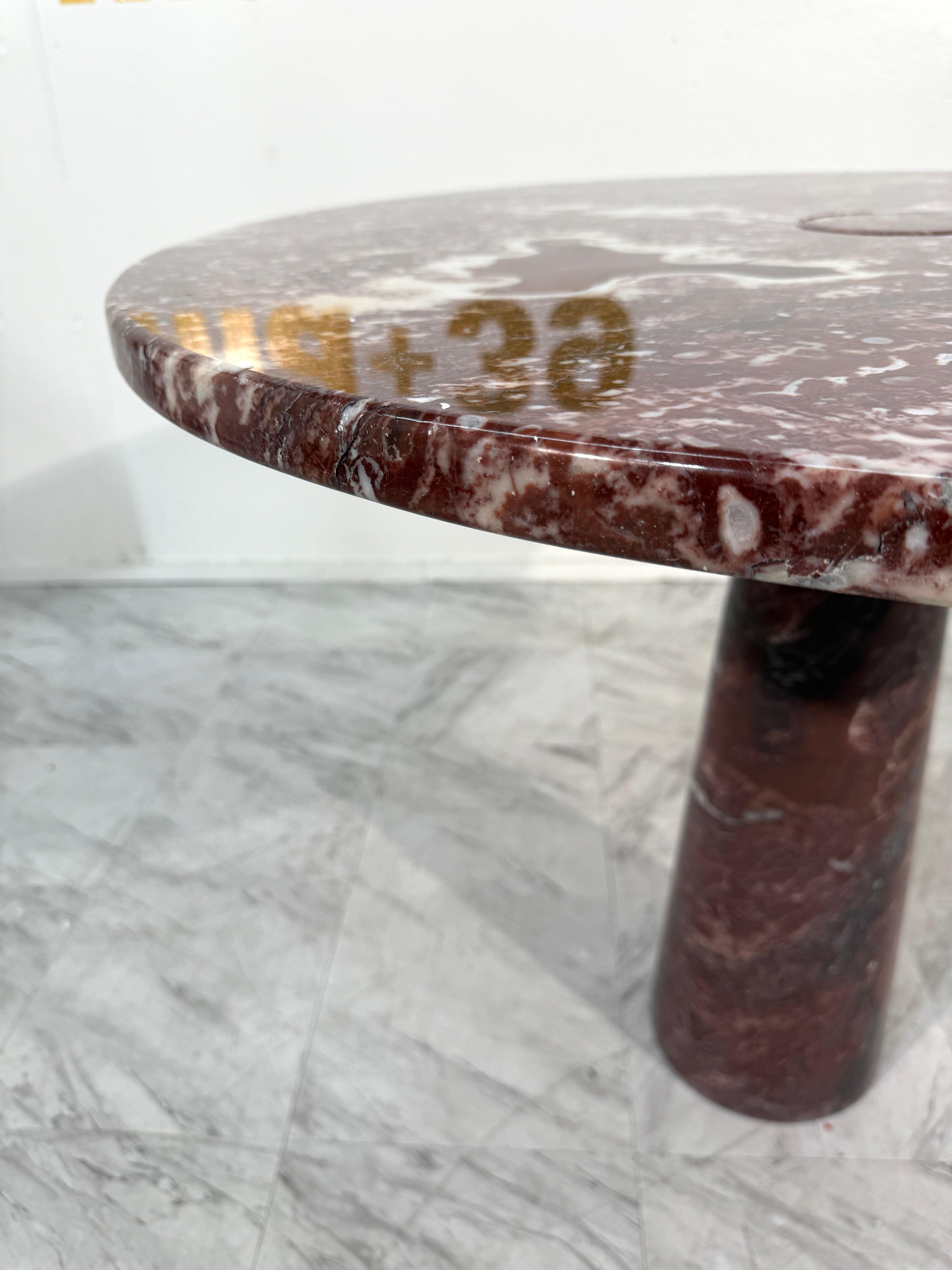 Angelo Mangiarotti Mesa de comedor Skipper 'Eros' de mármol rosso, Italia Años 70 en venta 1