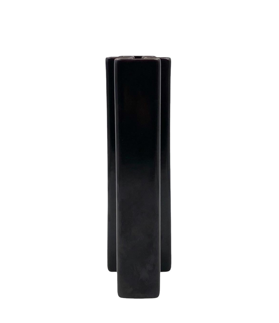 Angelo Mangiarotti, vase en céramique brune de l'ère spatiale, Fratelli Brambilla Italie 1968 en vente 5