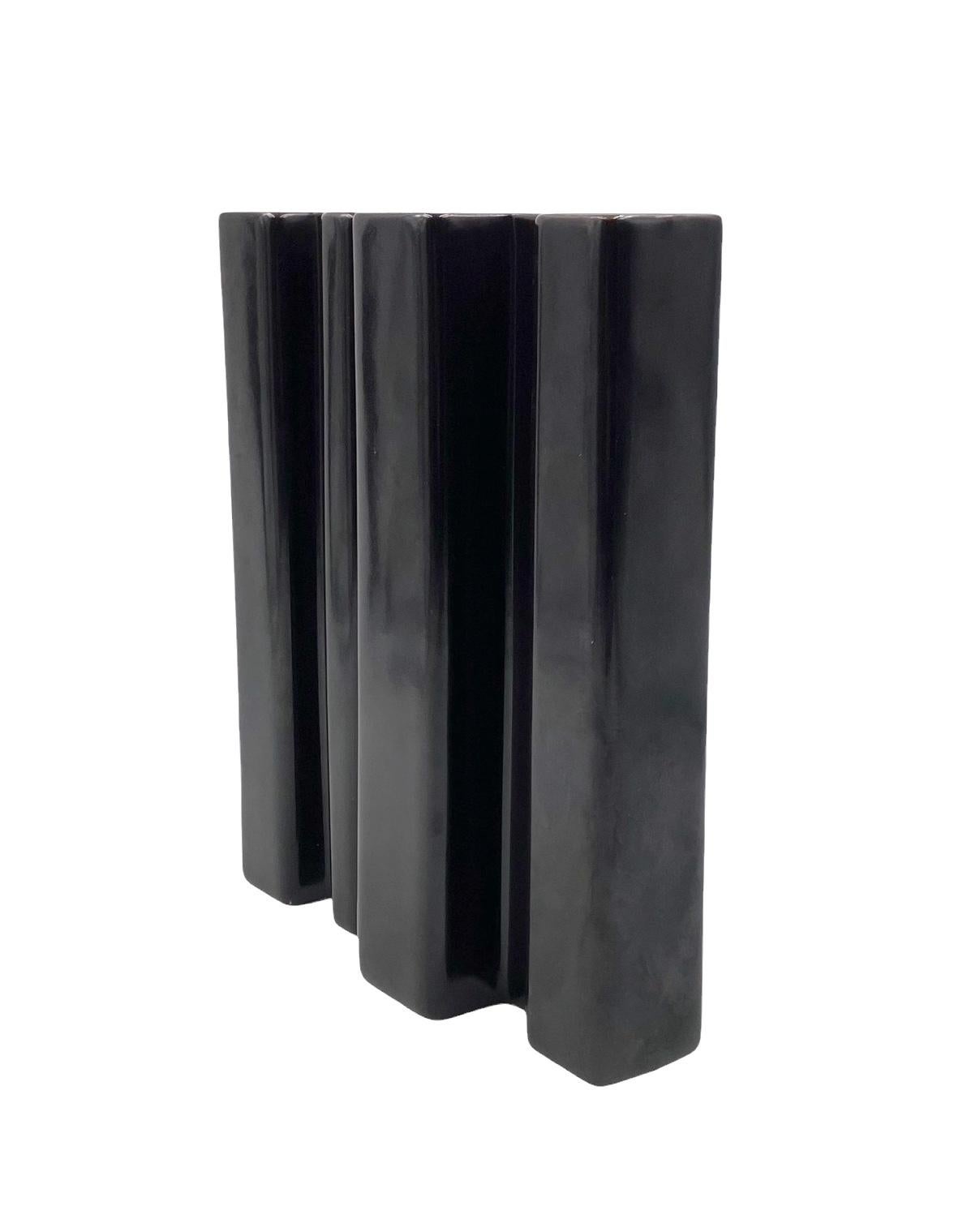 Angelo Mangiarotti, vase en céramique brune de l'ère spatiale, Fratelli Brambilla Italie 1968 en vente 6