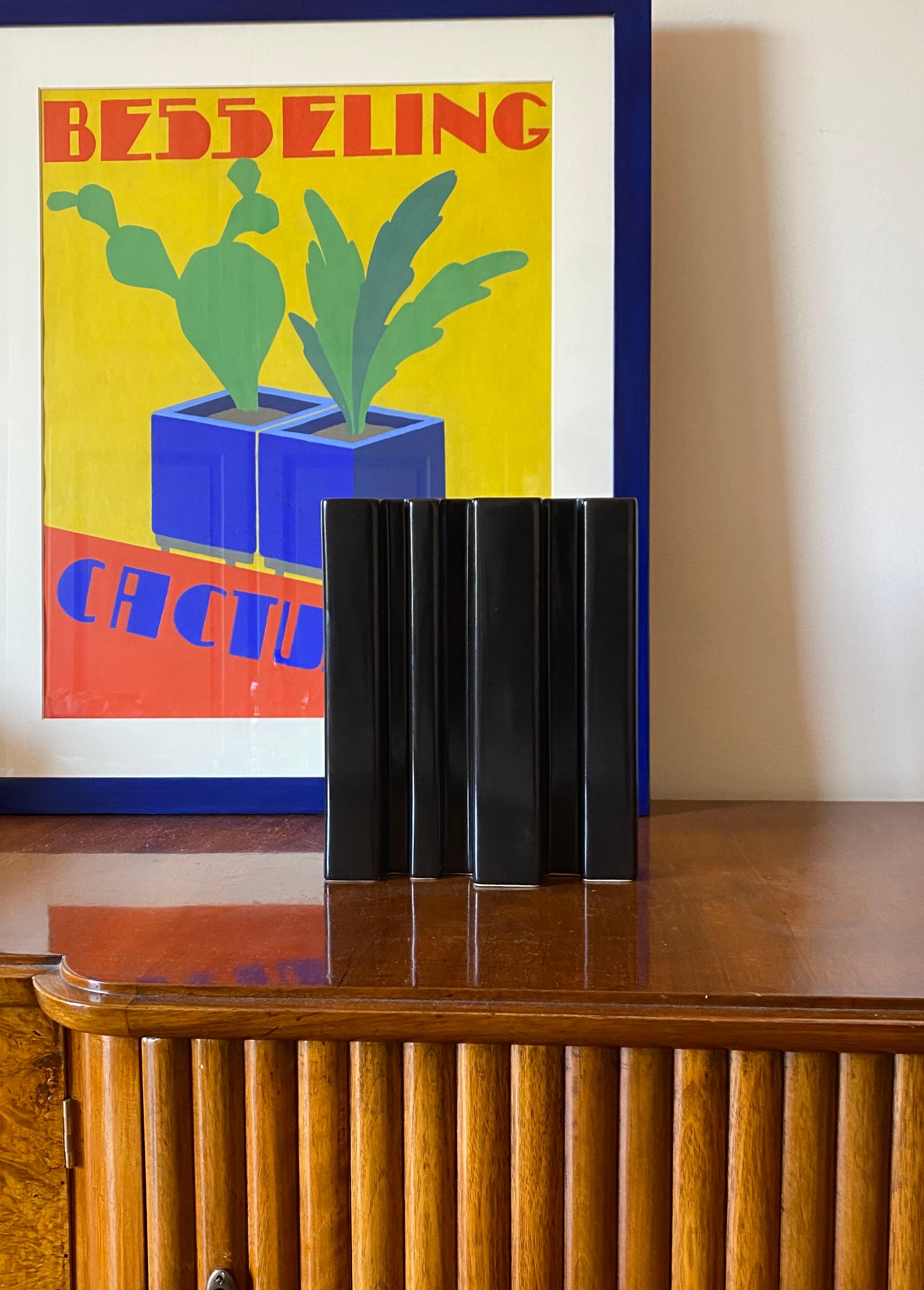 Angelo Mangiarotti, vase en céramique brune de l'ère spatiale, Fratelli Brambilla Italie 1968 Excellent état - En vente à Firenze, IT