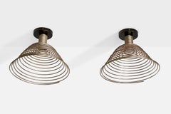 Angelo Mangiarotti, Spirali Pendants, Steel, Italy, 1974