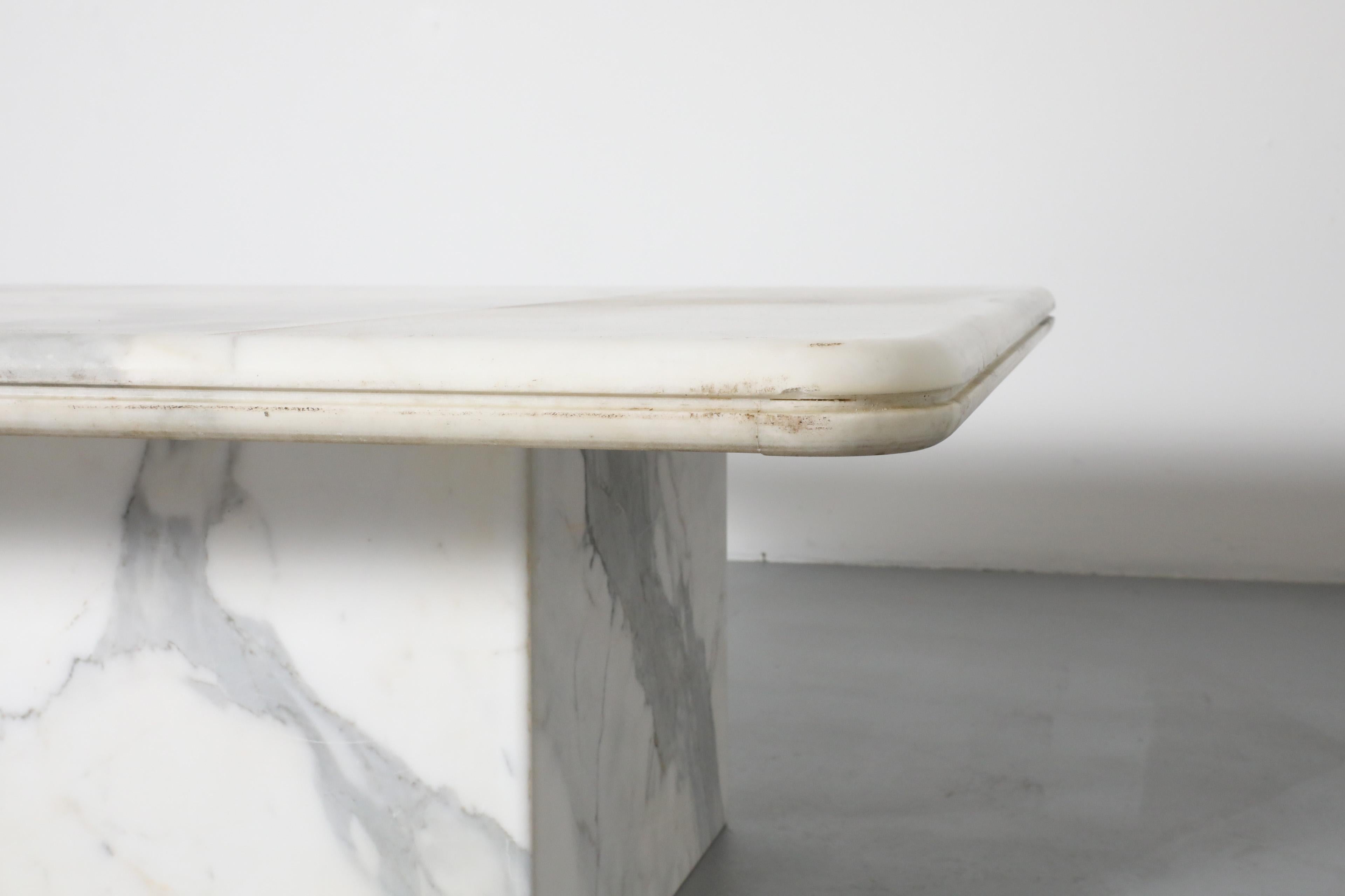 Angelo Mangiarotti Style Modernist Marble Coffee or Side Table For Sale 6