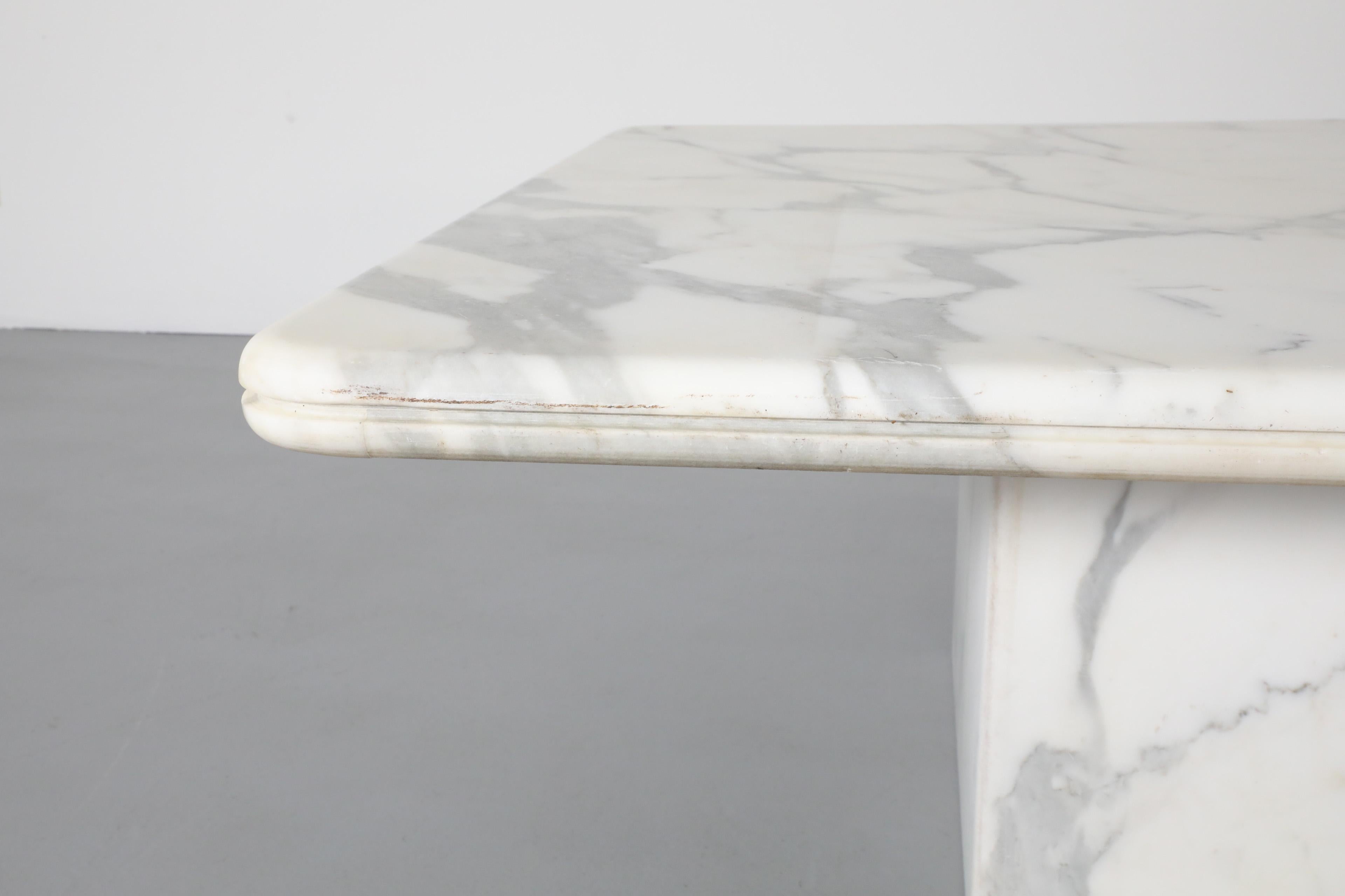 Angelo Mangiarotti Style Modernist Marble Coffee or Side Table For Sale 7