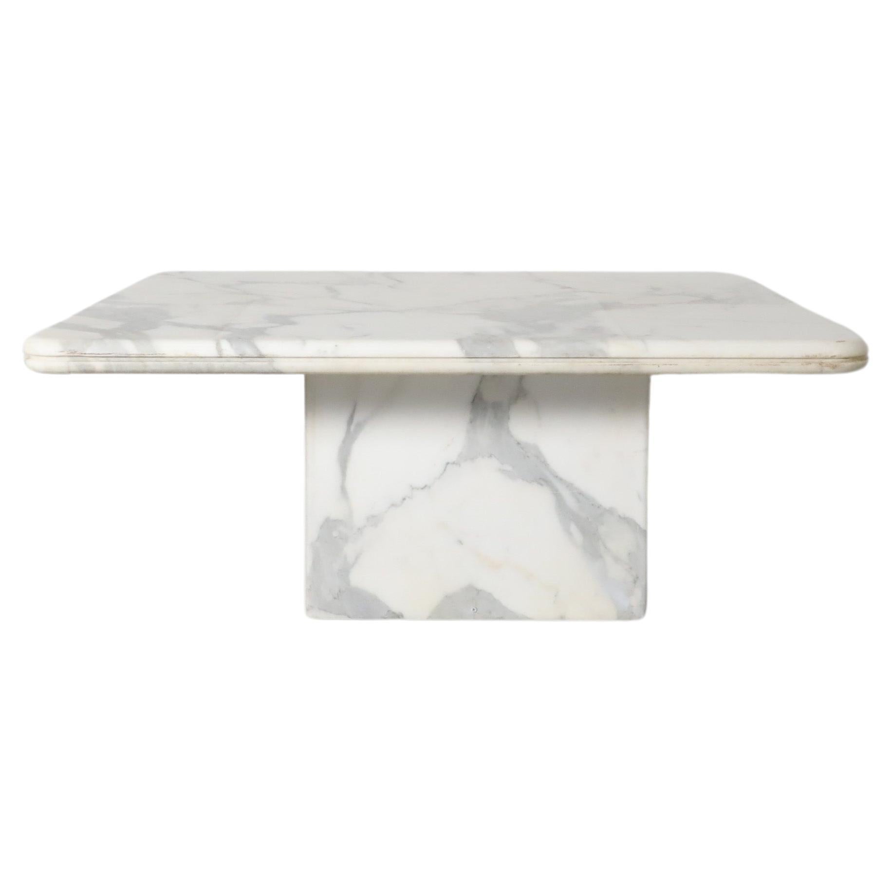 Angelo Mangiarotti Style Modernist Marble Coffee or Side Table For Sale