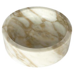 Angelo Mangiarotti Style White Marble Bowl 