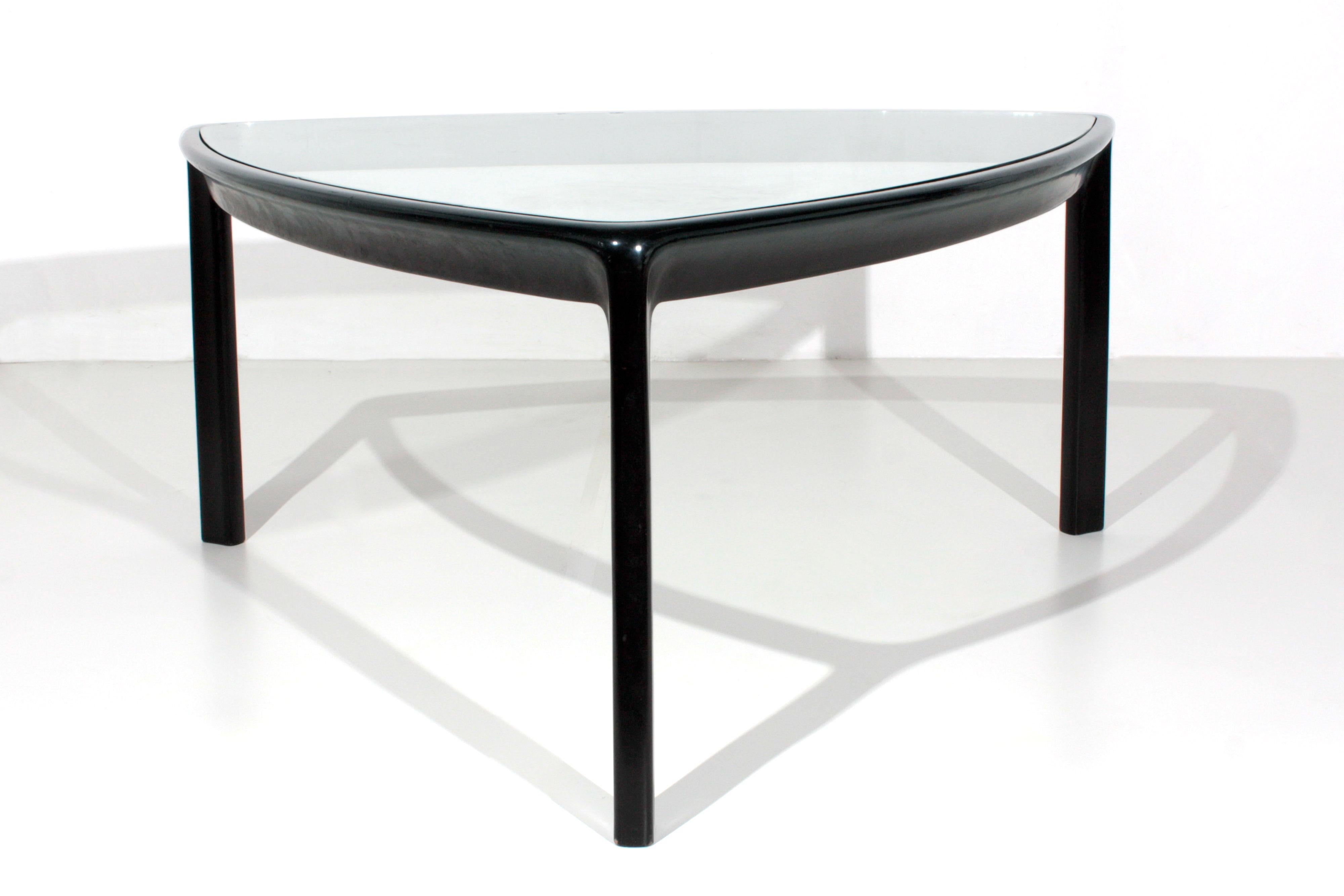 Italian Angelo Mangiarotti Table for Skipper Production in Wood and Glass, 1980s