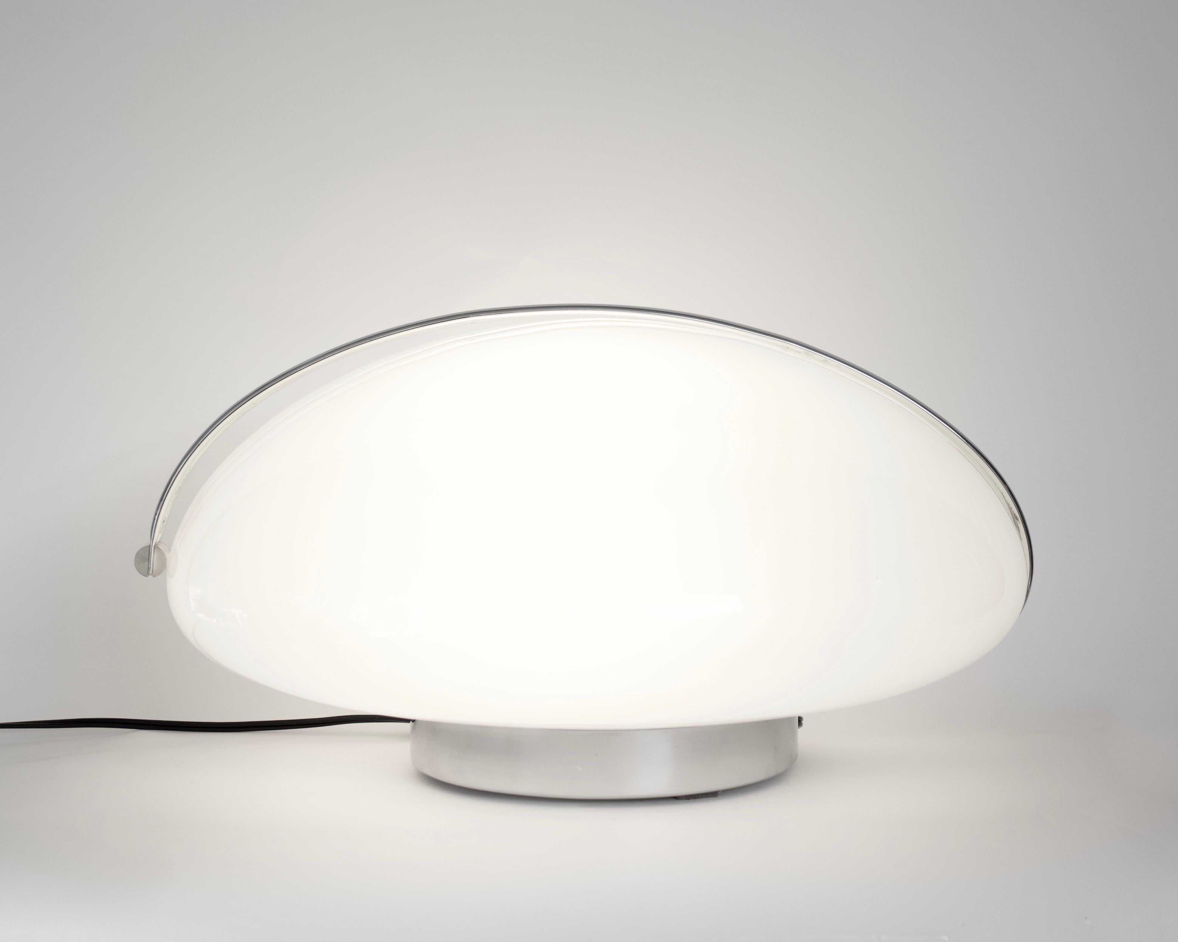 Opaline Glass Angelo Mangiarotti Table Lamp or Floor Lamp Il Cammino for Iter Elettronica For Sale