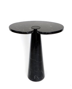 Angelo Mangiarotti Tall Italian Side Table Eros Series Black Marquina Marble