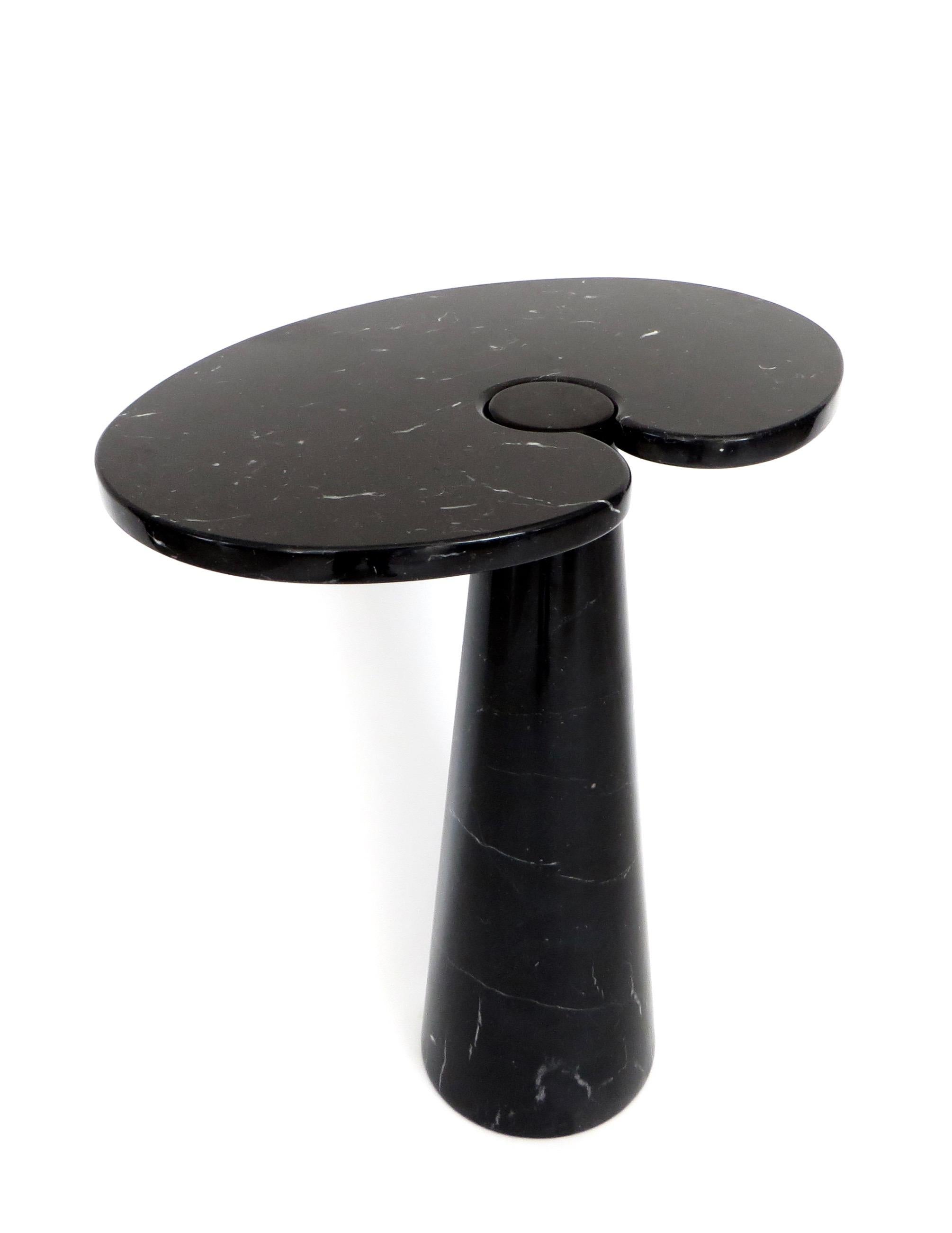 Late 20th Century Angelo Mangiarotti Tall Italian Side Table Eros Series Black Marquina Marble