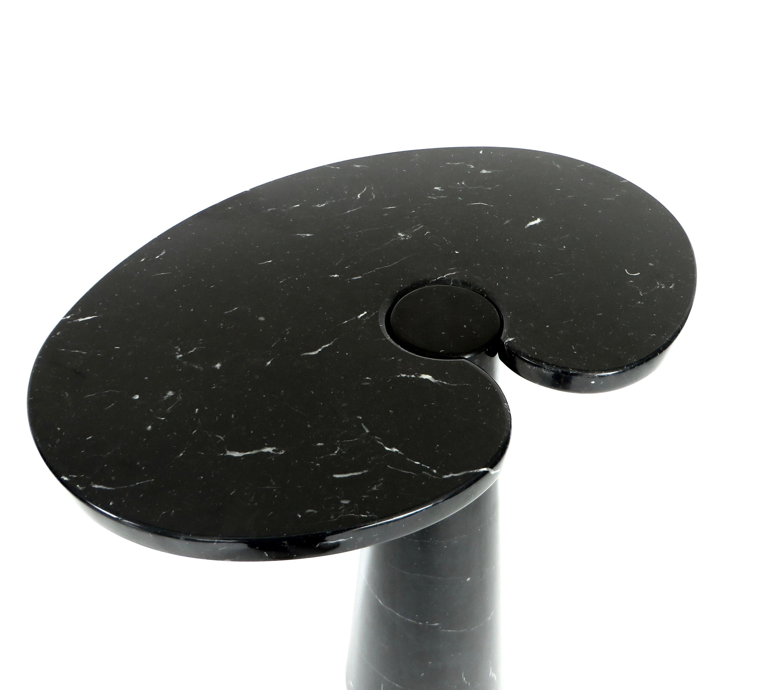 Angelo Mangiarotti Tall Italian Side Table Eros Series Black Marquina Marble 1