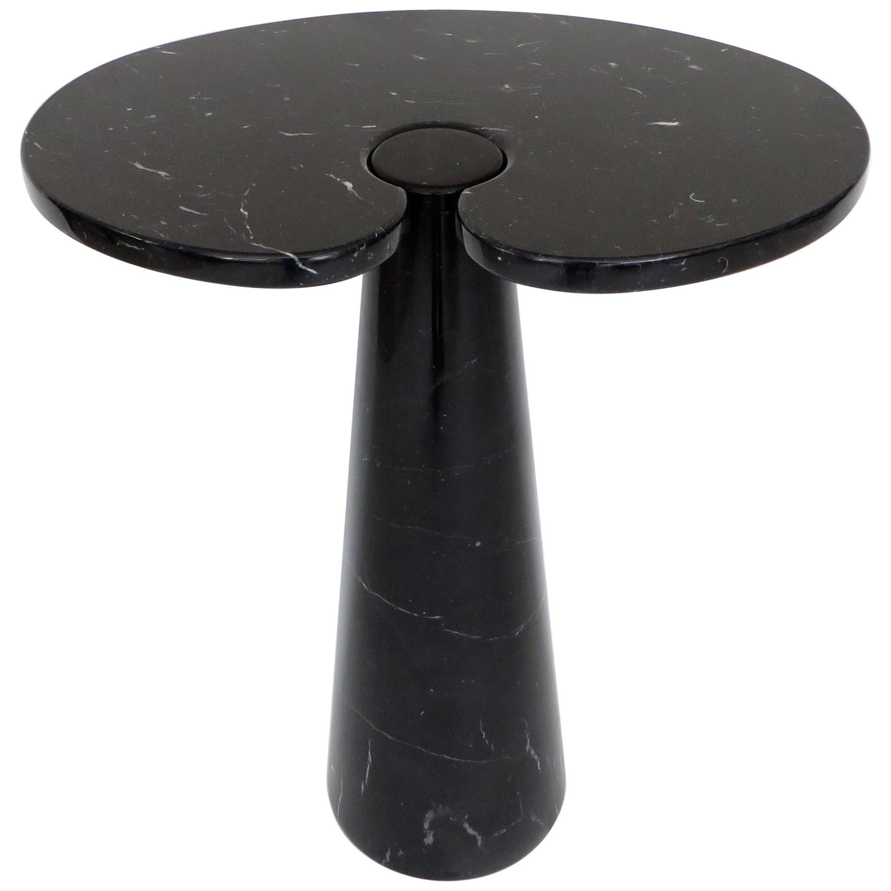 Angelo Mangiarotti Tall Italian Side Table Eros Series Black Marquina Marble