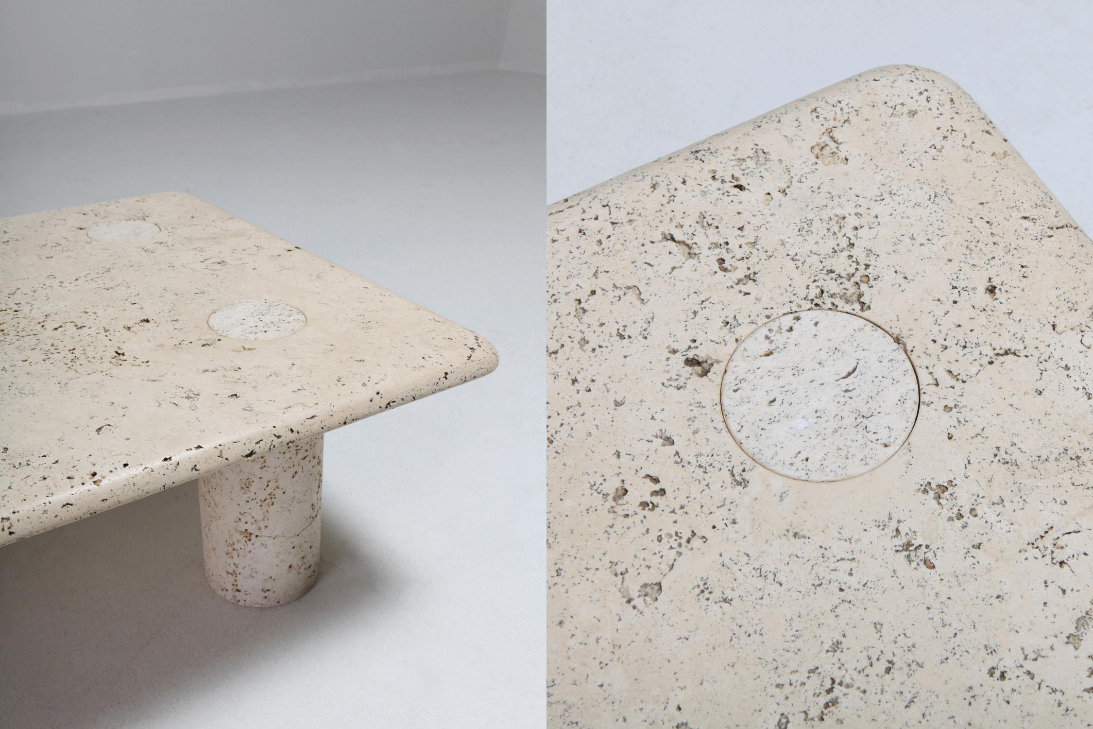 Angelo Mangiarotti Travertine Coffee Table for Up & Up 5