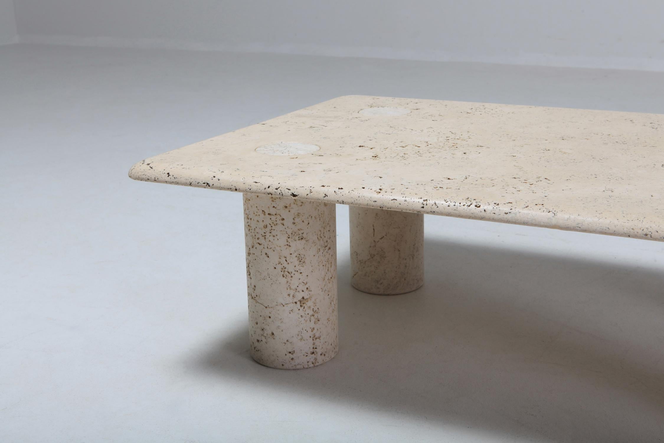 Angelo Mangiarotti Travertine Coffee Table for Up & Up 3